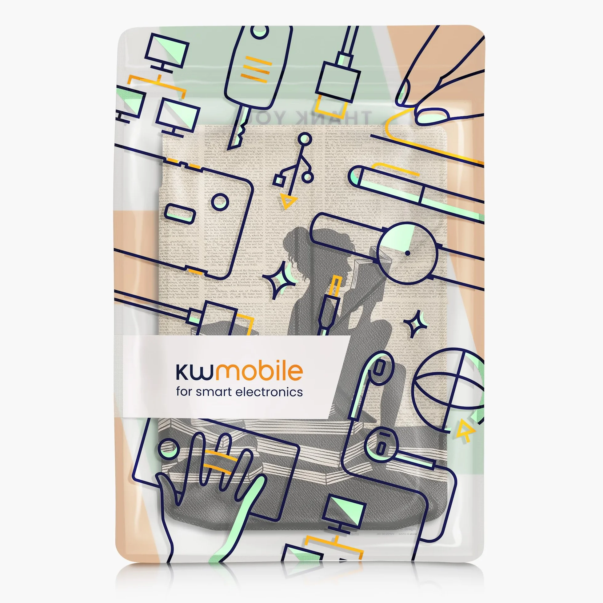 kwmobile Etui kompatybilne z Pocketbook Verse/Verse Pro/Verse Color - Magnetyczne etui origami na e-book czytnik czarny/beżowy