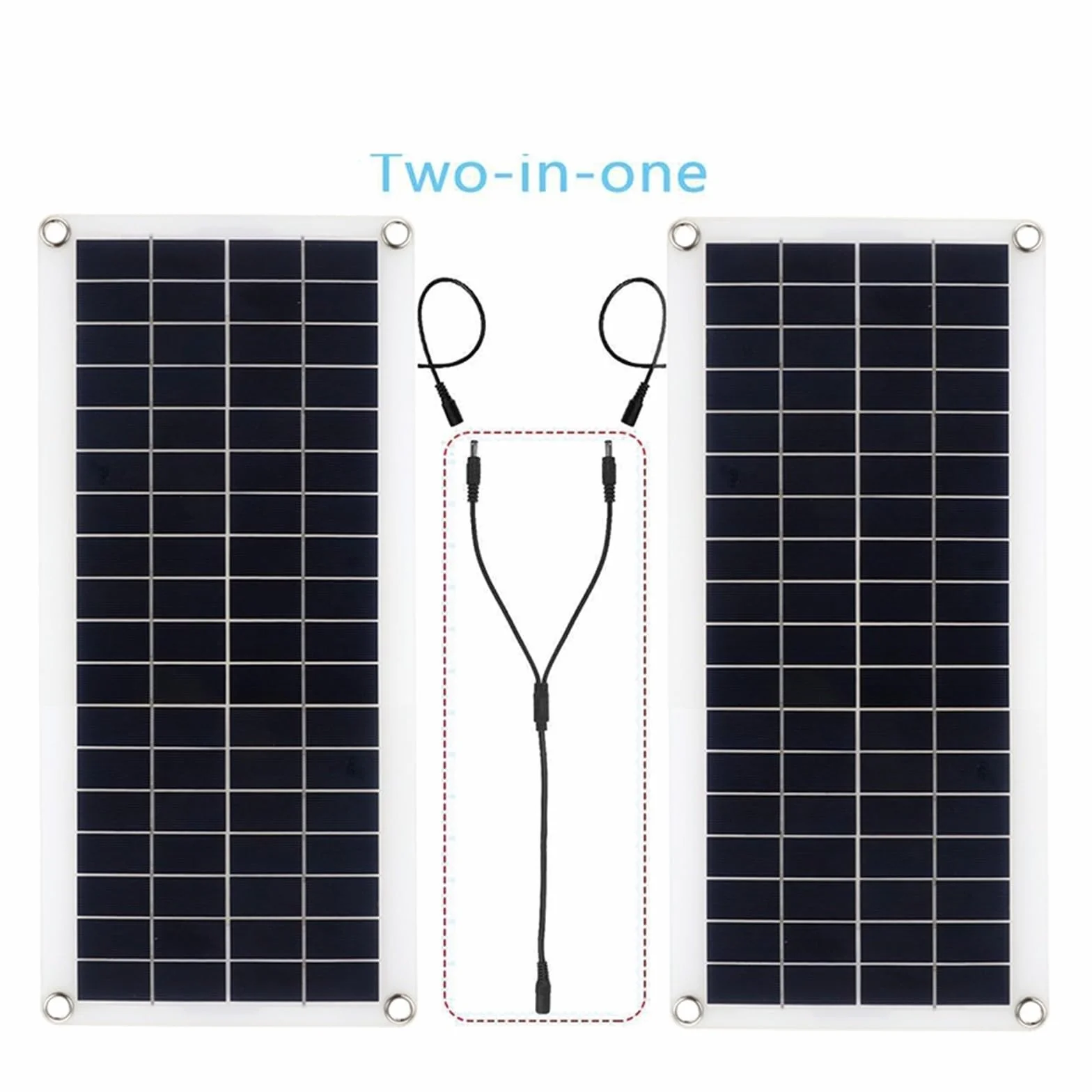 łAdowarka Z Panelem SłOnecznym 100W zestaw paneli słonecznych podwójny 12V USB z kontrolerem 30A/60A ogniwa słoneczne poli ogniwa słoneczne do samochodu jacht RV ładowarka(2B+30A controller)