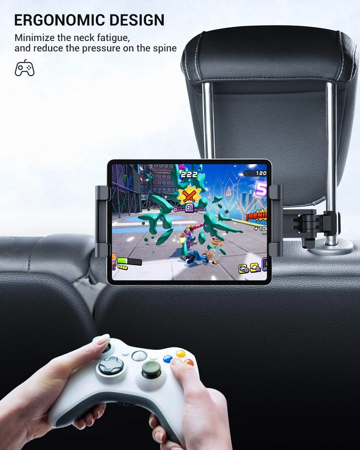 Eono Uchwyt na tablet samochodowy 360° obrót dla iPada 4-13 cali iPhone Galaxy Tab Huawei Mediapad