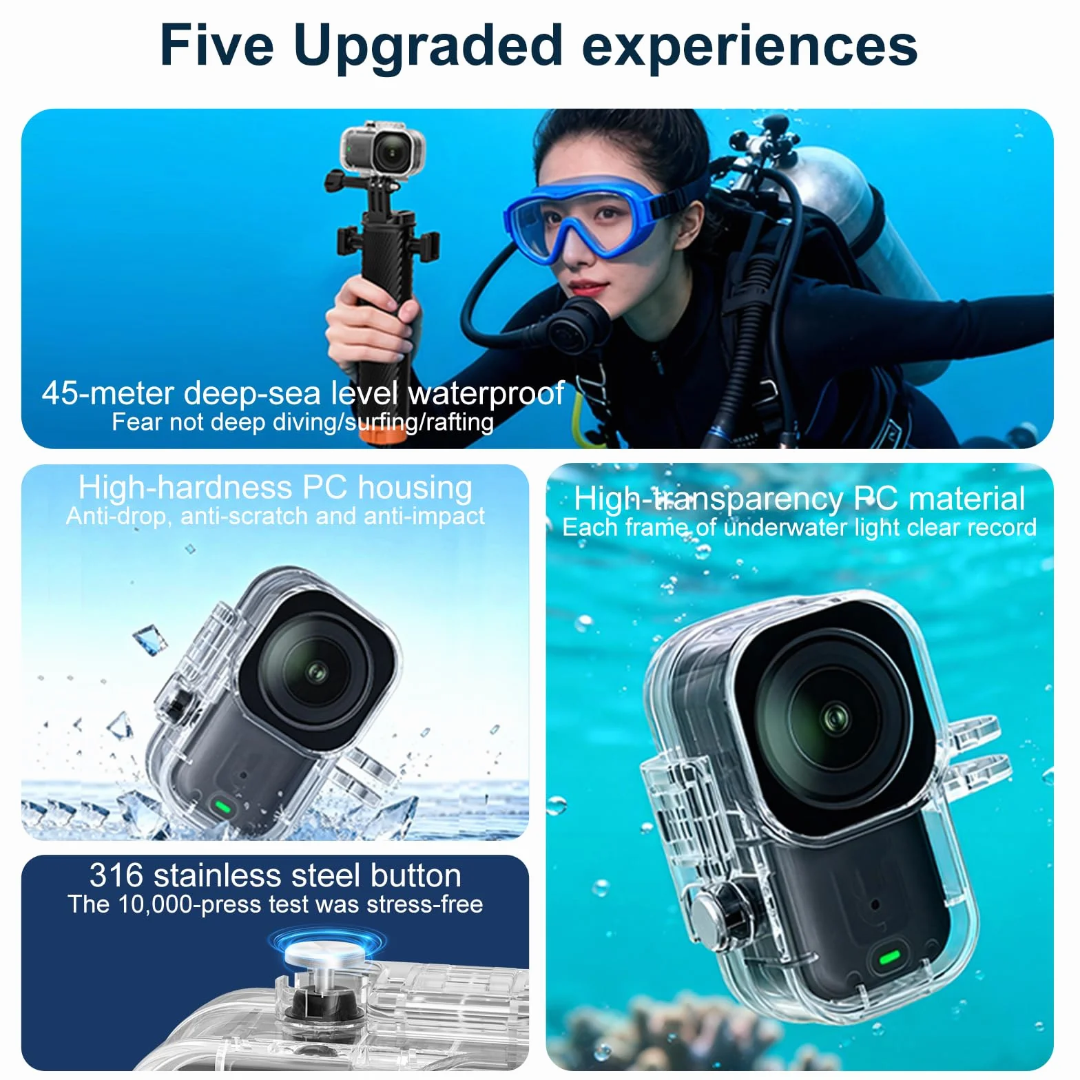 Wodoodporna obudowa do DJI Osmo Nano, obudowa do nurkowania 45M obudowa podwodna futerał ochronny na aparat akcesoria do kamery DJI Osmo Nano