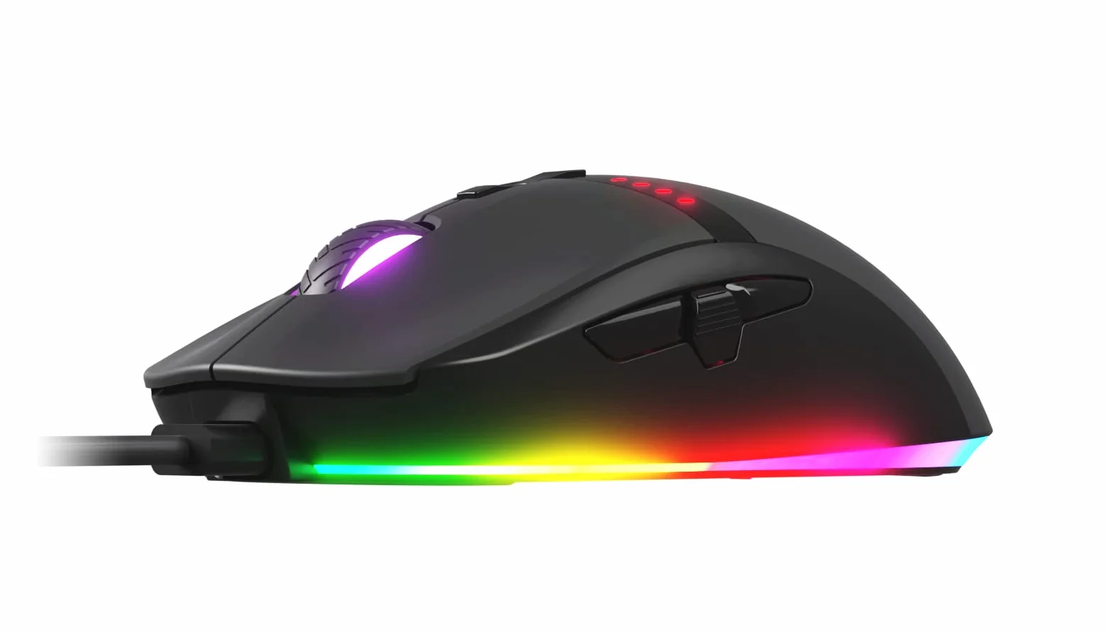 Oversteel - Invar Mysz do gier USB, 12400 DPI, 9 programowalnych przycisków, 10 trybów podświetlenia RGB, ultralekka, ergonomiczny czujnik optyczny, PC/Mac, czarna