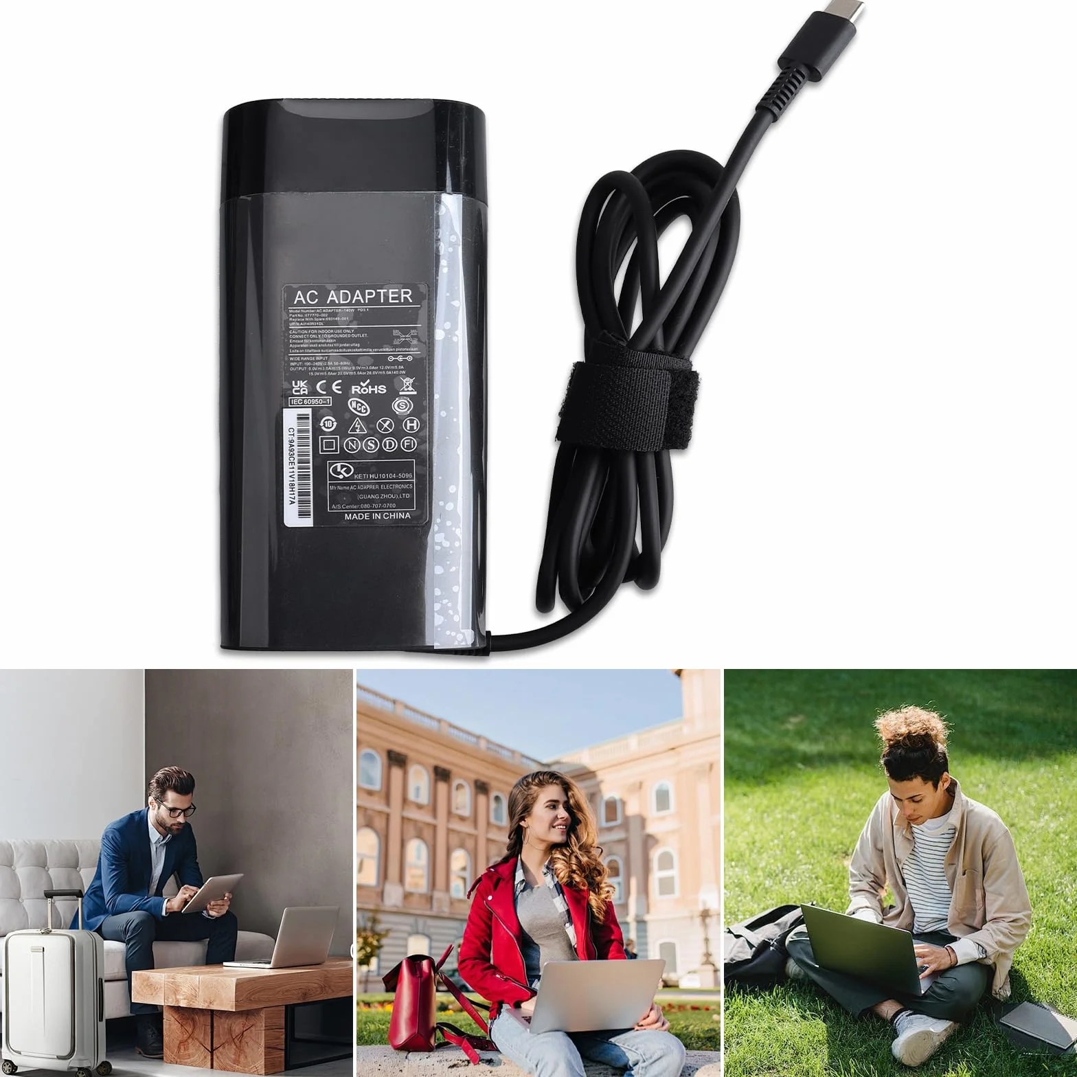 140 W USB C Laptop zasilacz do HP ZBook Ultra G1a 14" HP ZBook 8 G1i G1ak 14" 16", H P Omen Transcend 14, H P Z Book Firefly 14 16 G11 G10 Spectre X360 2-w-1 16-aa0023dx 004 7nr 7009997nr ładowarka