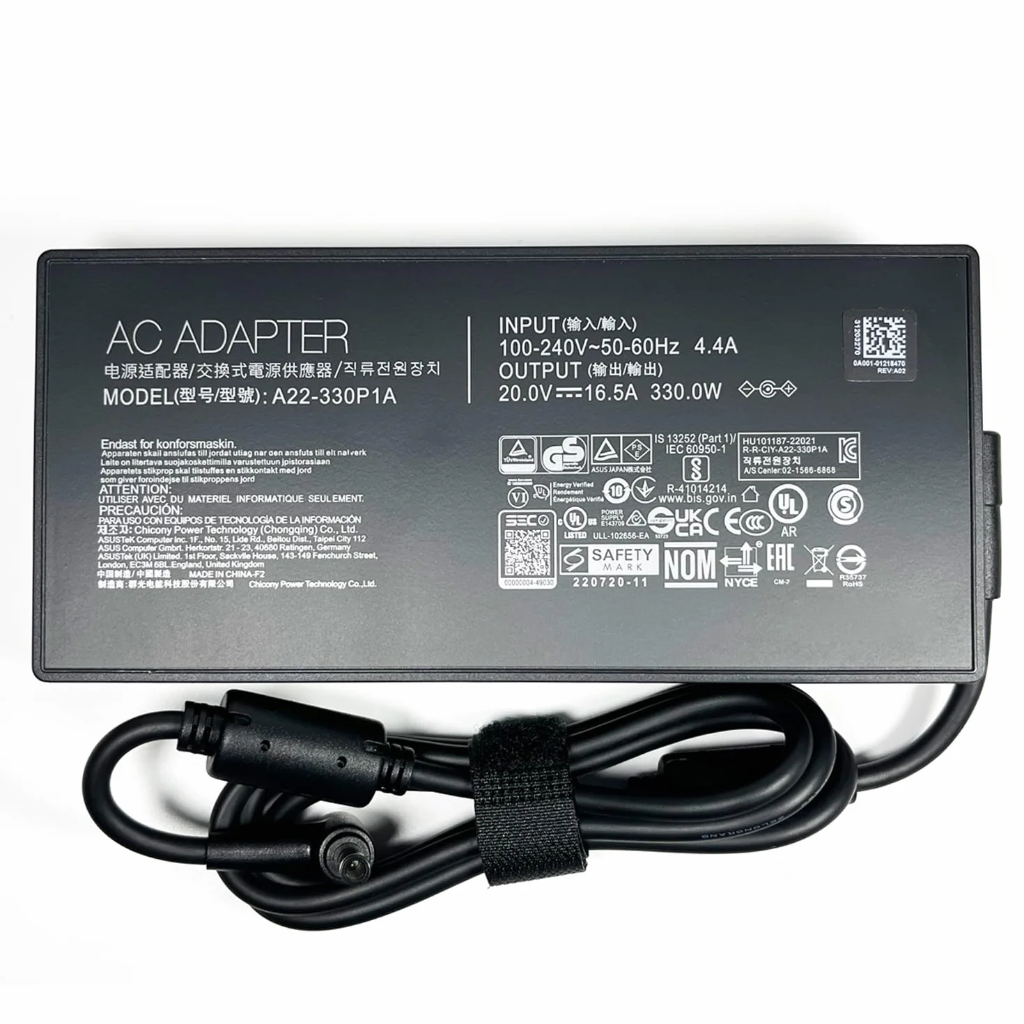 Zasilacz sieciowy 330 W 20 V 16,5 A A22-330P1A do ASUS ROG Strix Scar 16 17 18 Strix G16 G17 G18 G634JY G634JZ G733PZ G733PY G733P G733 33CX GS. 814J Zasilacz do laptopa I