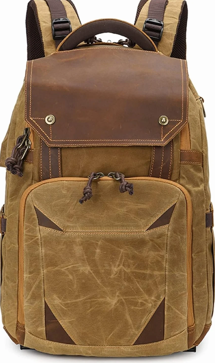 Plecak Na Aparat Cyfrowy O Dużej Pojemności, Skórzany Plecak Na Aparat Fotograficzny Crazy Horse W Stylu Vintage Dla Mężczyzn I Kobiet, Torba Fotograficzna, Tor, Yellow Brown, One Size