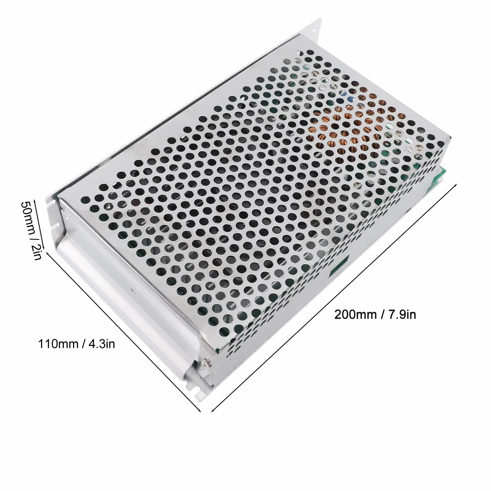 Przetwornica obniżająca napięcie SustVita dużej mocy 1500 W 50 A, moduł obniżający napięcie DC na DC z regulowanym wyjściem 2,5–60 V z wejścia 25–90 V i aluminiową obudową