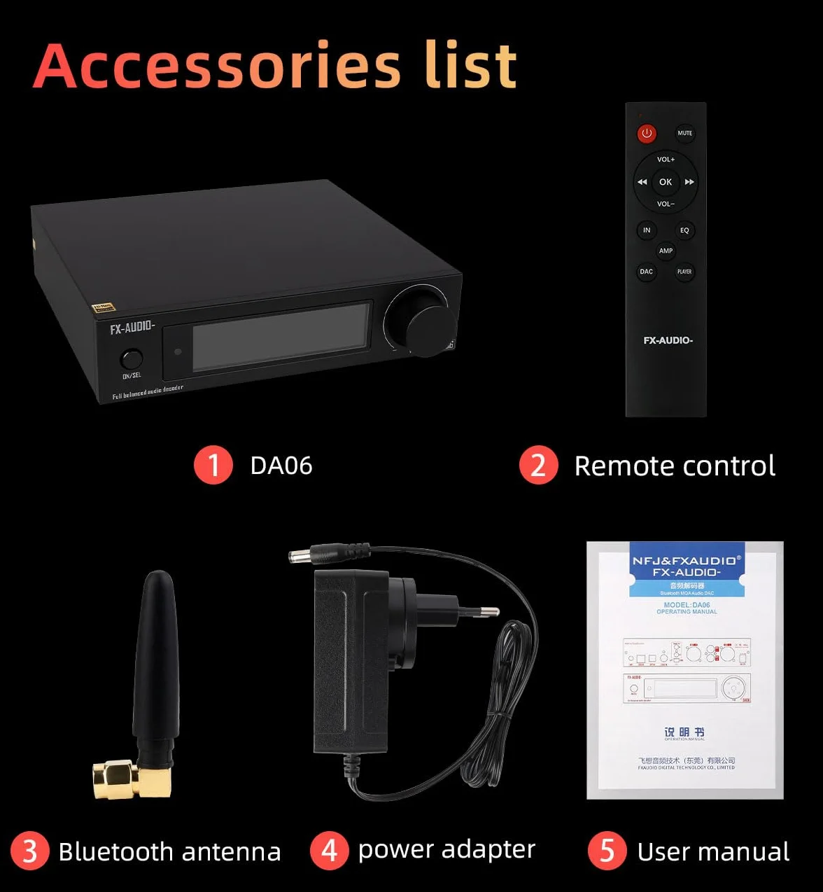 FX-AUDIO- DA06 MQA dekoder audio z pełnym rozszerzeniem podwójny AKM4493SEQ XU316 768 kHz/32-bitowy DSD512 Hi-Res True Balanced DAC z pilotem zdalnego sterowania