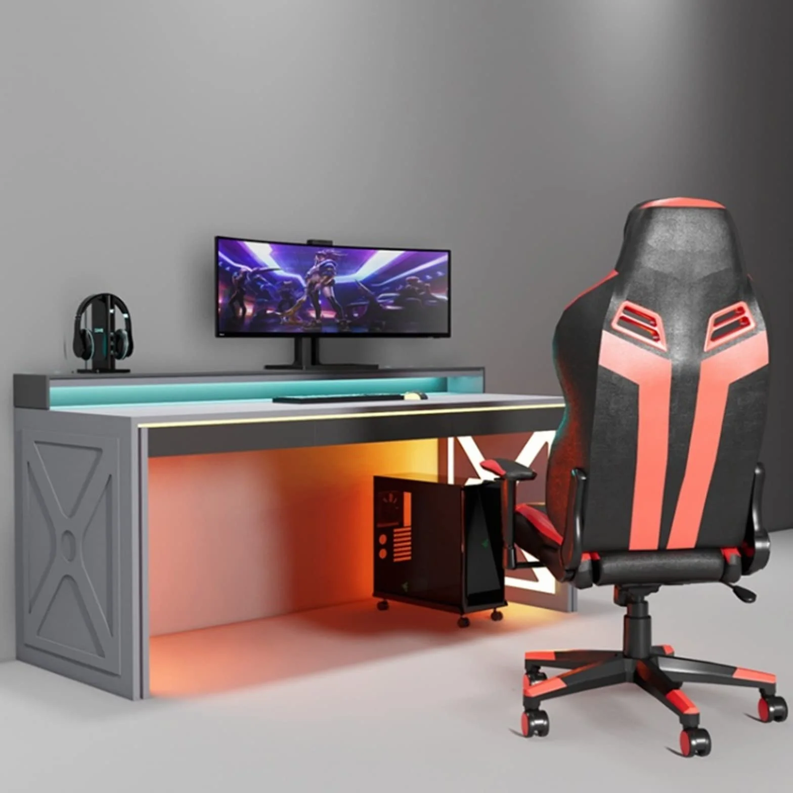 Stojak na CPU Stojak na komputer PC Tower, metalowy stojak na procesor z kółkami - Wytrzymała stojak na biurko Wózek na PC Stojak podłogowy PC Tower do większości komputerów do gier Stojak na komputer
