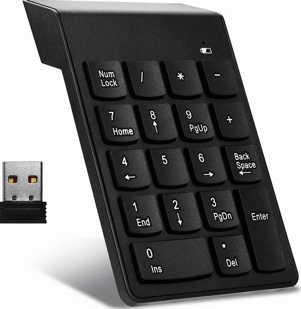 DollaTek Bezprzewodowy keypad z 22 przyciskami, przeno?ny, do laptopa, PC, kompatybilny z Win7/8/NT/ME/2000/XP/Vista Win10/Android/Linux/iOS