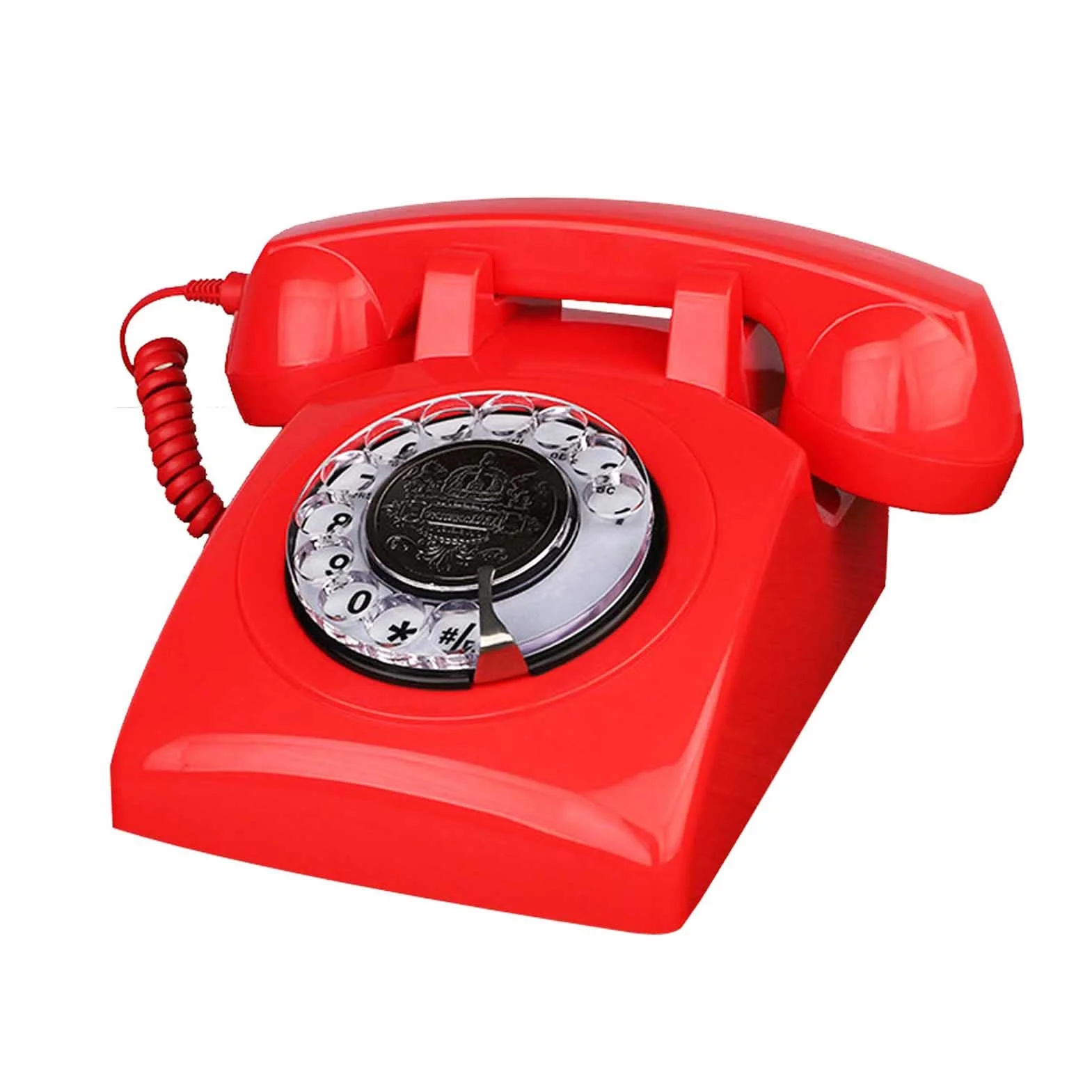 Telefon przewodowy w stylu retro, telefon starym, wielofunkcyjne plastikowe telefony stacjonarne vintage dla domowego biura