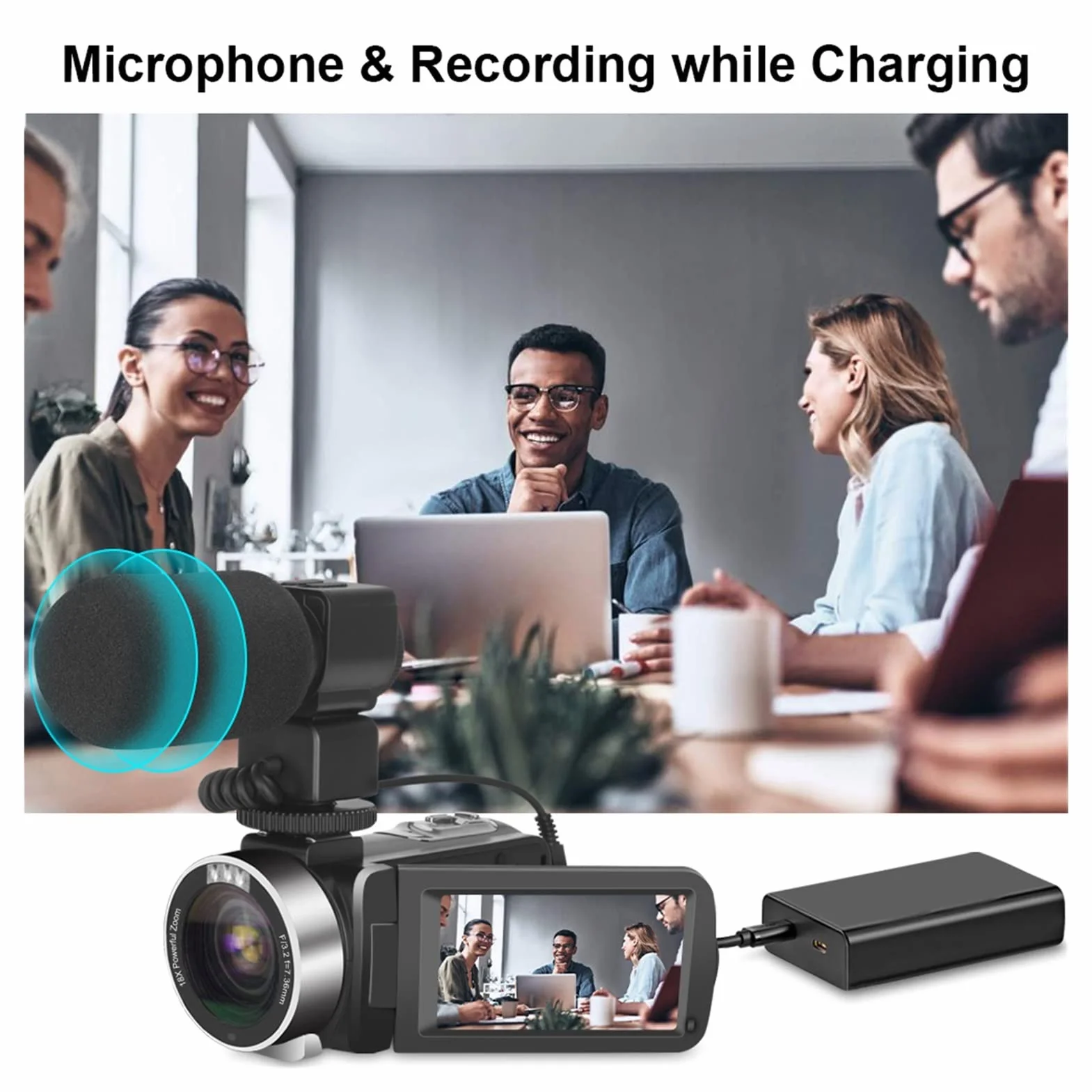 Kamera Wideo, 4K Ultra HD Kamera wideo do kamery vlogowania WIFI RECORDER Wbudowany światło 4 8MP 3.0 Cal 16x aparaty cyfrowe(Standard,Purple)
