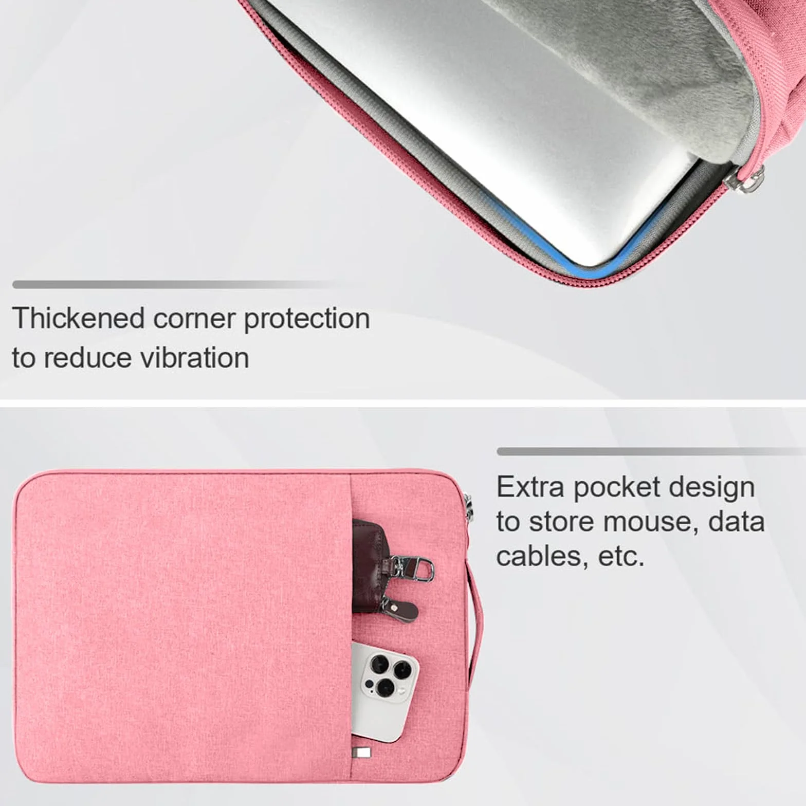 Flintronic Pokrowiec na laptopa 14 cali, wodoodporny pokrowiec na laptopa, przenośna męska torba na laptopa z kieszeniami i przegródkami, kompatybilna z MacBook, Asus, Dell, HUAWEI laptopy 14 cali