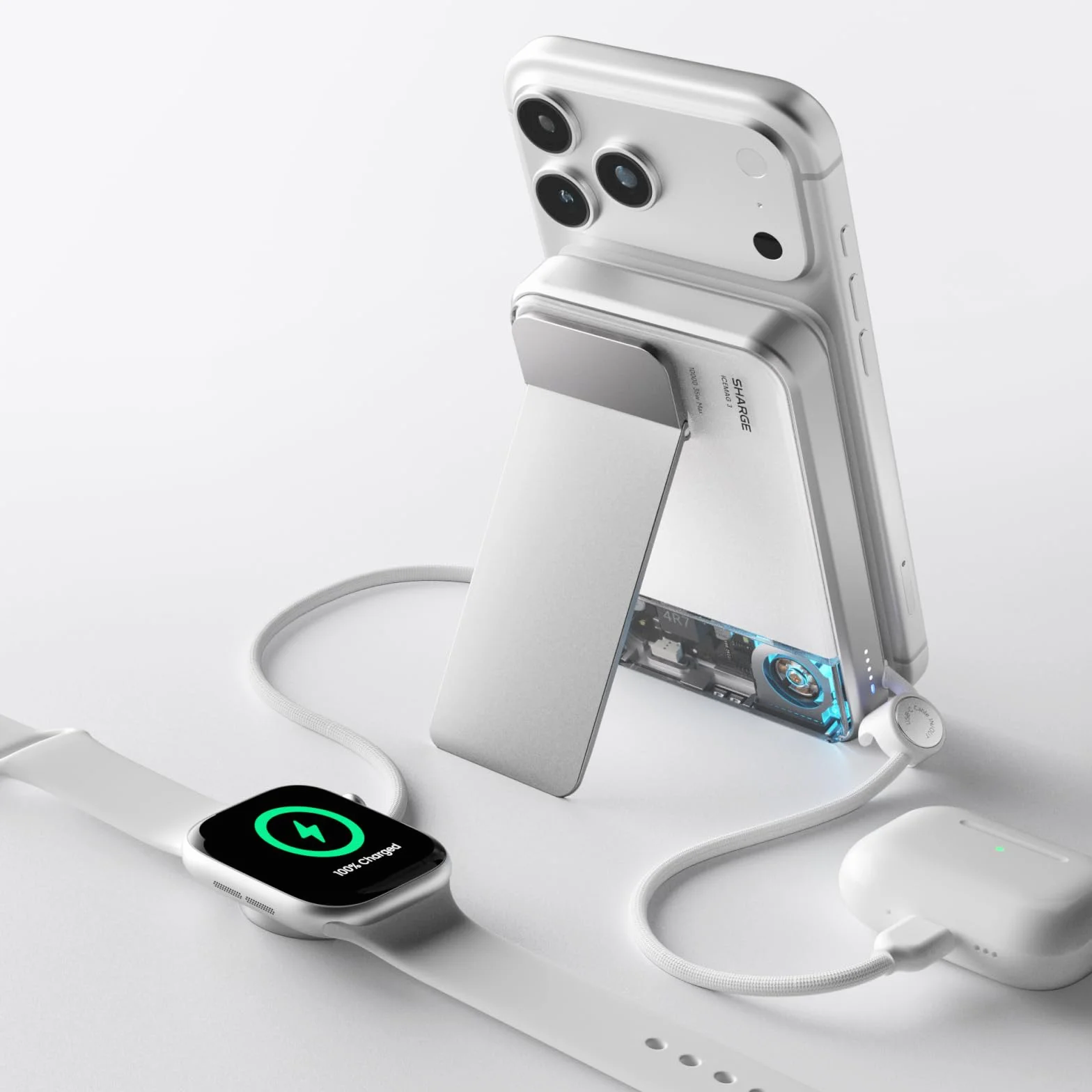 SHARGE Ice Mag 3 Powerbank 10000mAh MagSafe USB C szybkie ładowanie biały