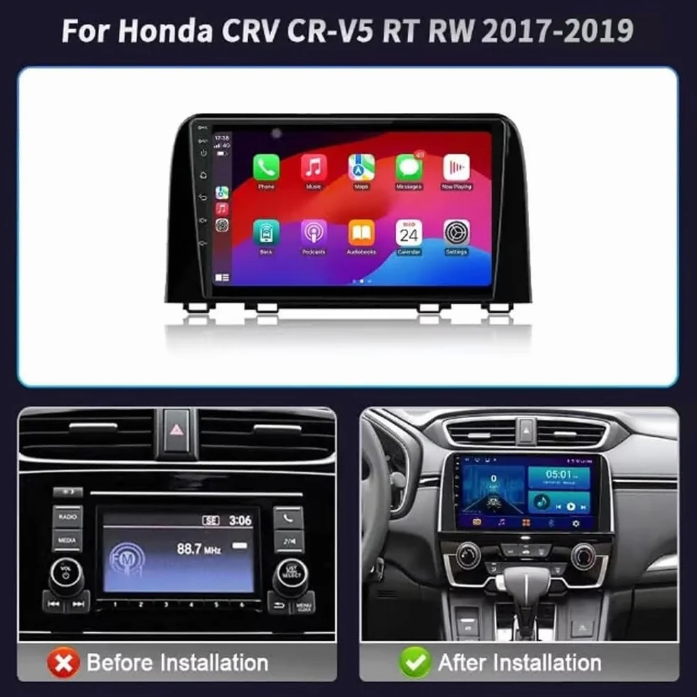 Gps Navigator Radio Sat Nav dla Honda CRV CR-V5 RT RW 2017-2019 Bluetooth Wifi 4G Dab+ Tpms Mirror Link, Bluetooth Handsfree/Phone, Hd, 8 Rdzeń 8G+256G