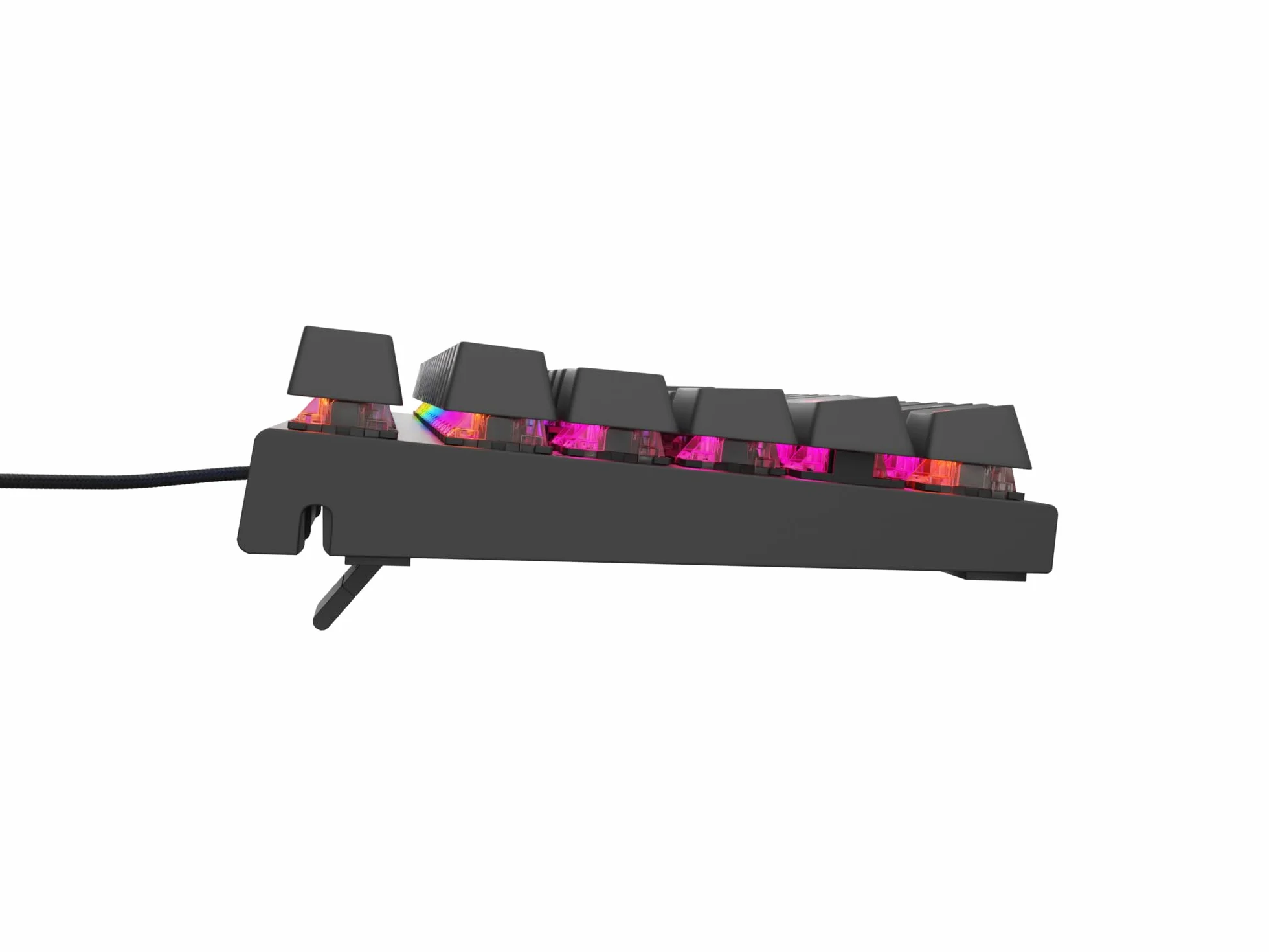 Genesis Thor 303 TKL mechaniczna klawiatura gamingowa QWERTZ, Brown Switch Gaming Keyboard 80%, Outemu Brown, Hot-Swap, oświetlenie RGB, 88 przycisków, Anti-Ghosting, USB-A, czarna
