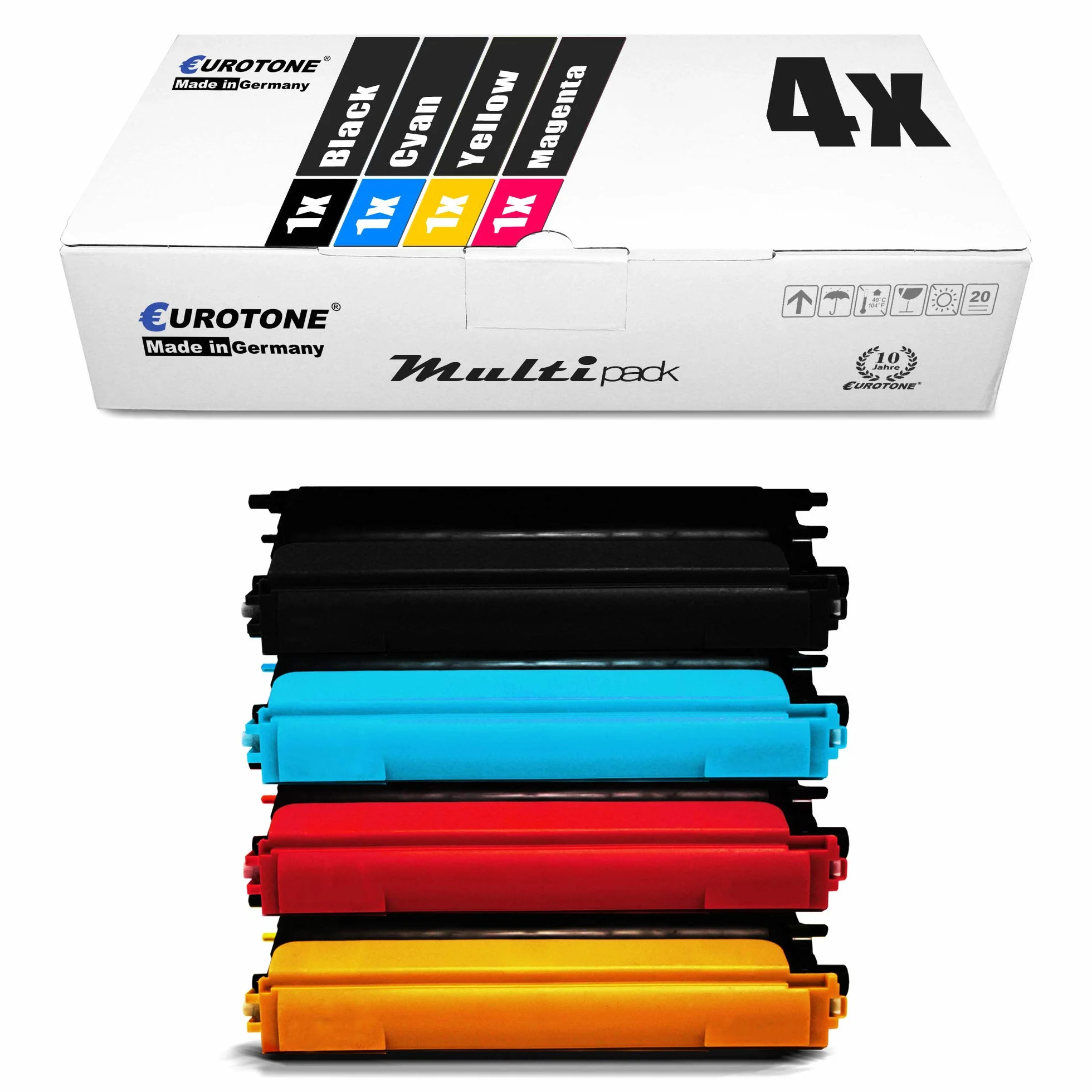 4 x Kompatibler Eurotone Toner TN135 zestaw do Brother DCP 9040 9042 9045 9440 9840 / HL 4040 4050 4070 / MFC 9440 9450 9840 - Premium alternatywa zastępuje TN-135 - czarny Cyrkonwerter żółty magenta