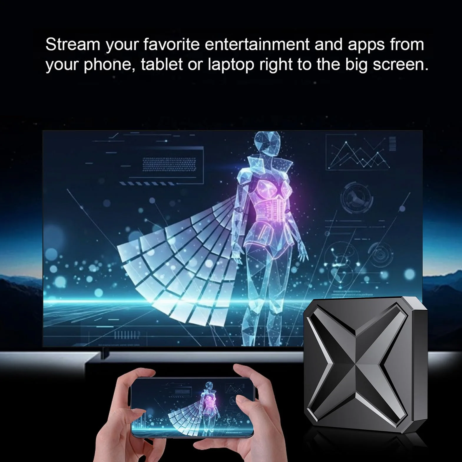 Bewinner TV Box 8K z 2 GB RAM 16 GB ROM RK3518, Czterordzeniowy A53 Dwuzakresowy Dekoder Wi-Fi6 Mali 450 MP2 GPU 4K 8K, Odtwarzacz Multimediów Strumieniowych z Pilotem Głosowym do Domowej (wtyczka UE)