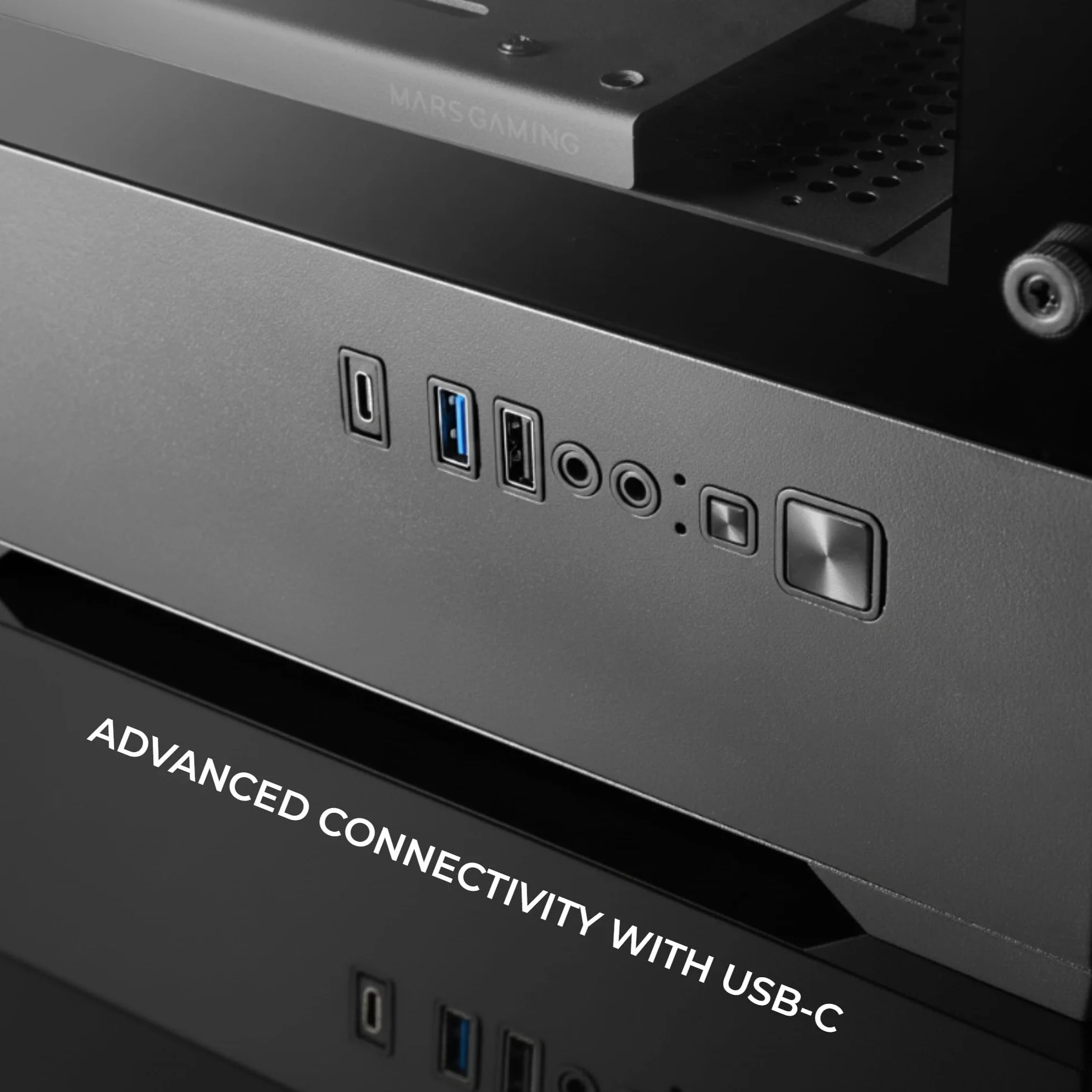 Mars Gaming MC-QUANTUM, Obudowa PC Gaming ATX, Przedni Mesh z paskiem LED ARGB, Pełne boczne szkło hartowane, 4x wentylatory FDB 120mm, Wsparcie chłodzenia cieczą do 240mm, USB-C, Czarny