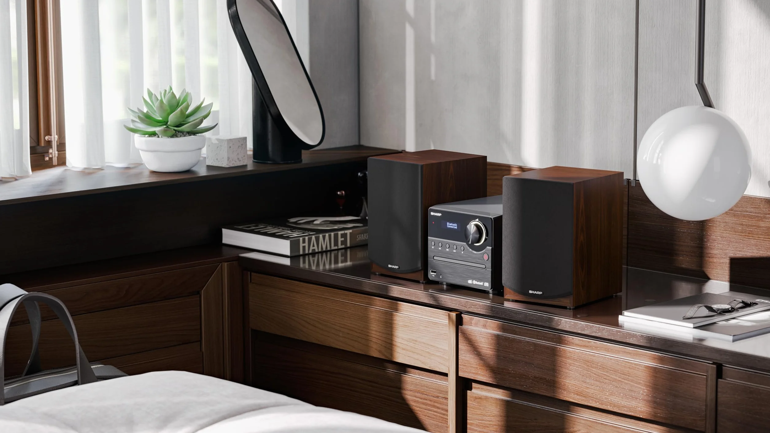 Sharp XL-B517D(BR) Kompaktowy Zestaw Stereo, Brązowy