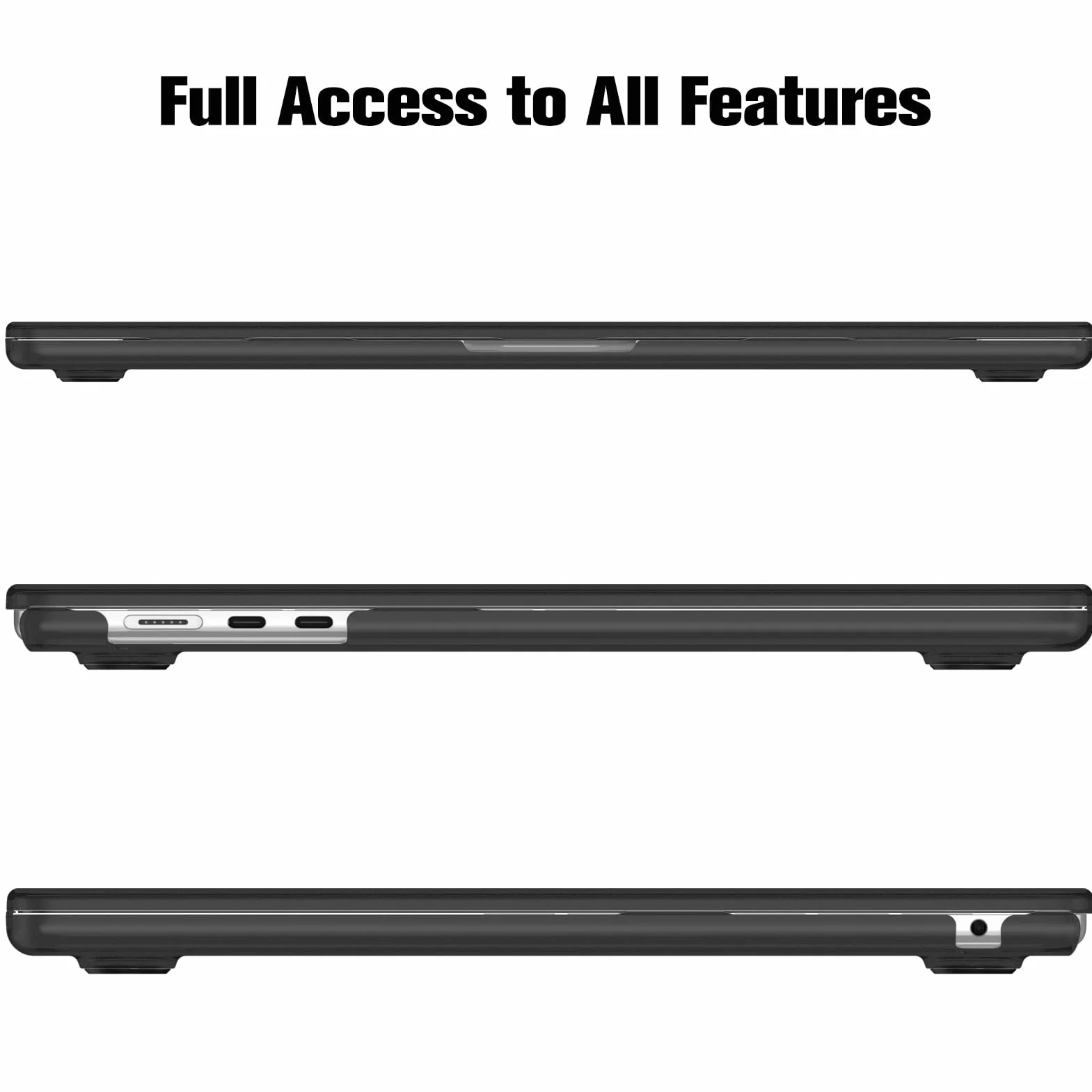 Fintie Etui ochronne do MacBook Air 15 cali M5 M4 M3 M2 A3448 A3241 A3114 A2941 czarne matowe