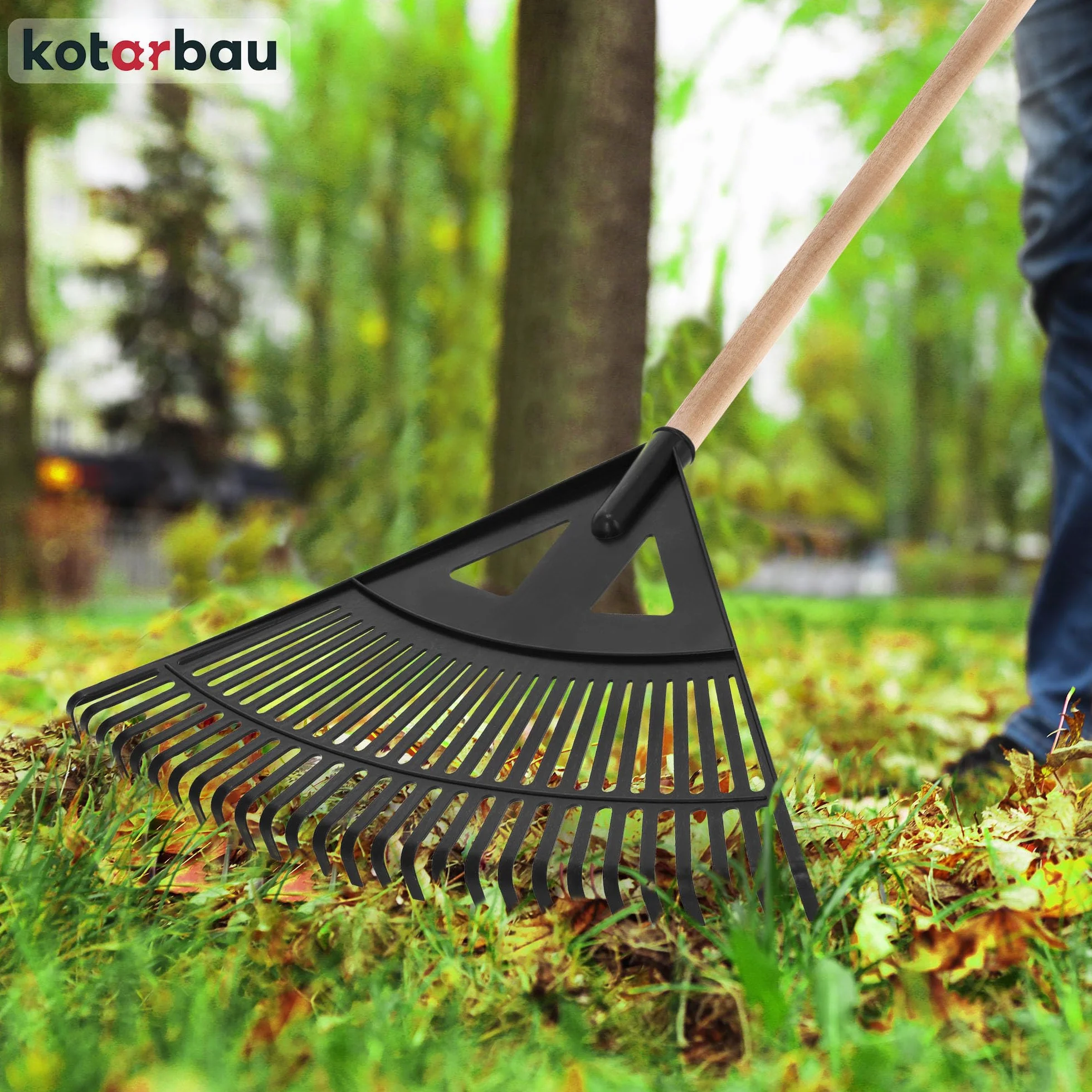 KOTARBAU® Grabie Wachlarzowe - 58 CM - Grabie do Liści Trawy - Plastikowe