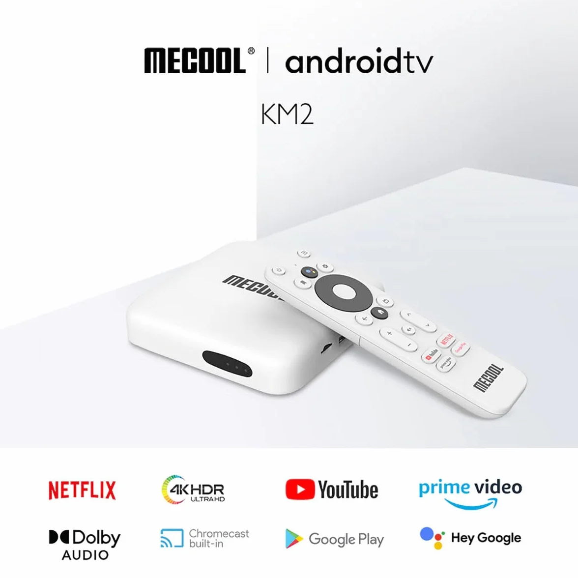 Android 10.0 TV Box, KM2 Smart TV Box Netflix Google Certified USB 3.0 Ultra 4K HDR 2 GB 8 GB Support 2.4G 5.0G WiFi BT 4.2 z Amlogic S905X2 Google Assistant Dolby Audio