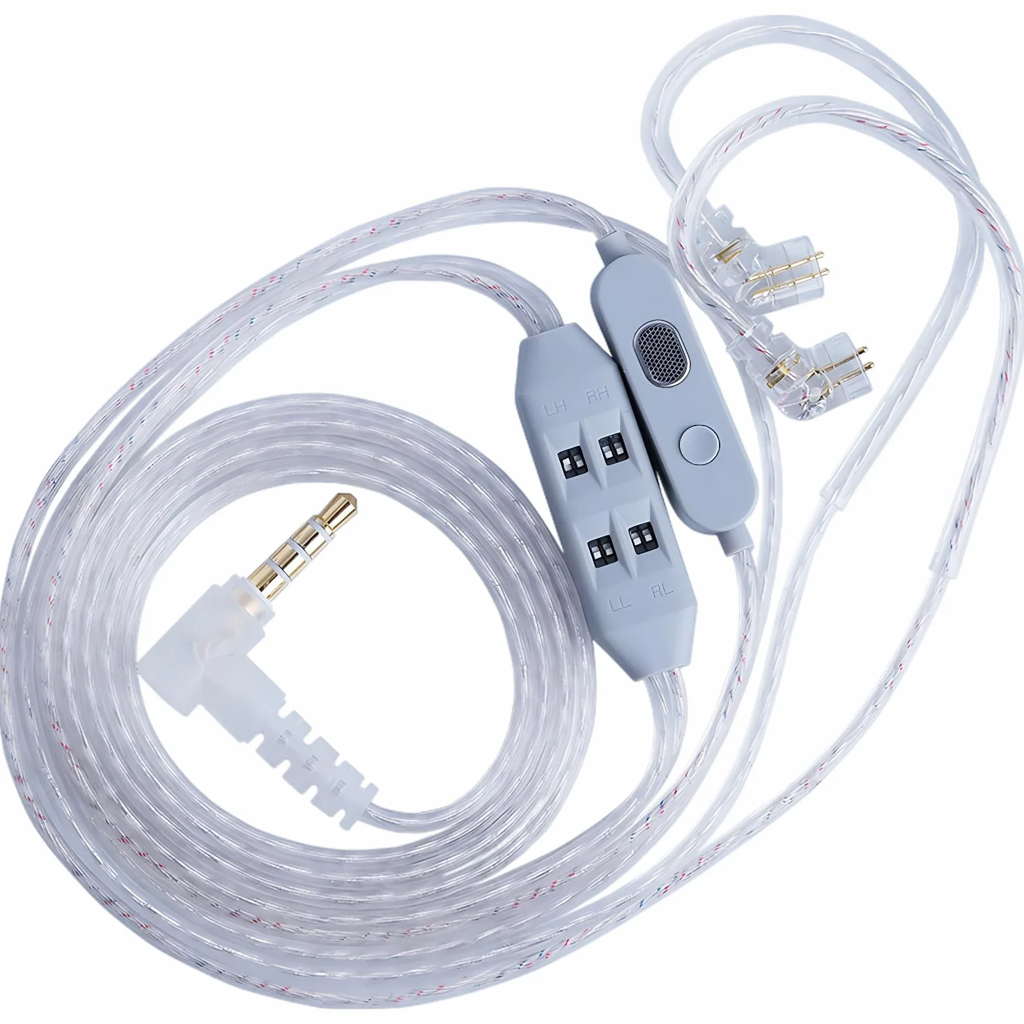 KZ T8 posrebrzany kabel do słuchawek dousznych z 8-stopniowym dostrojeniem dla lepszego dźwięku i grania, kompatybilne z KZ i CCA 0,78 mm C-Pin dousznymi słuchawkami IEM (z mikrofonem)
