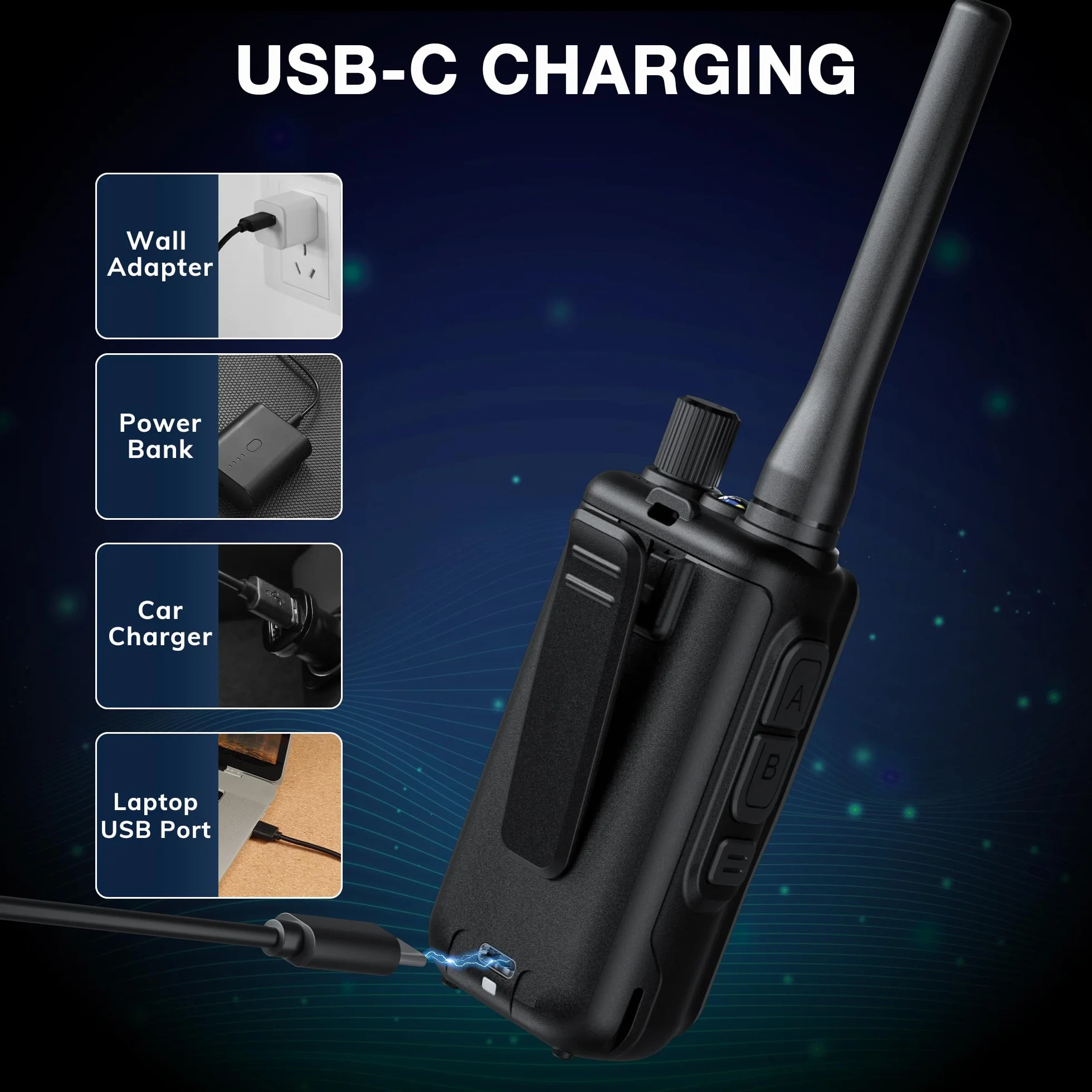 Baofeng GT-5R Mini 5W Radio przenośna dwupasmowa, Kompaktowy Walkie Talkie UHF VHF z programowaniem przez App BT, 999 kanałów, Podwójny PTT, Ładowanie USB-C, Odbiornik Airband/FM, Latarka, Zestaw 2 sz