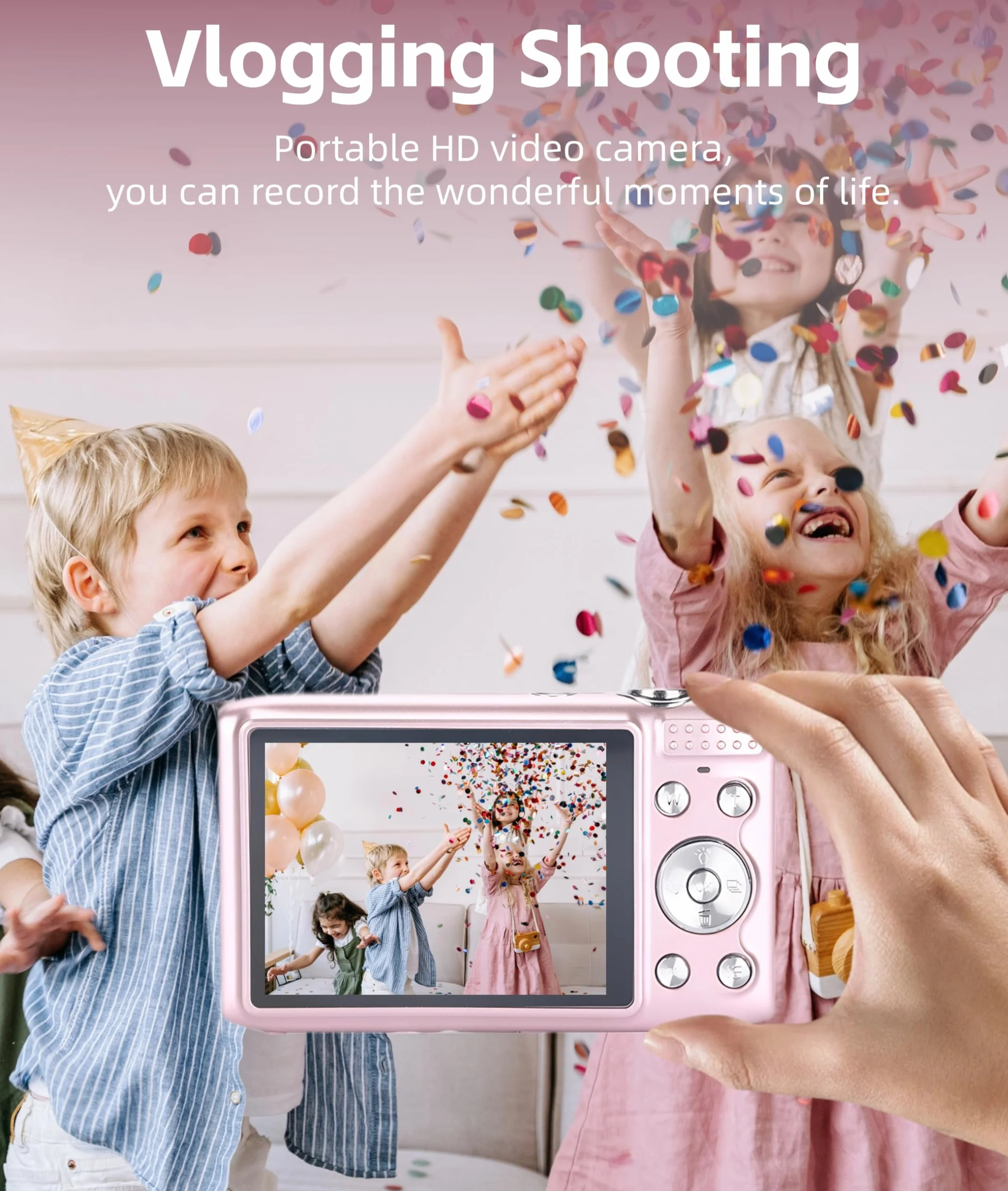 Cyfrowy Aparat Fotograficzny 4K 58 MP do Fotografii, 2,88-calowy Aparat z Odchylanym Ekranem do Vlogowania na YouTube, 16-krotny Zoom Cyfrowy Kompaktowy Podróżny Aparat Cyfrowy o