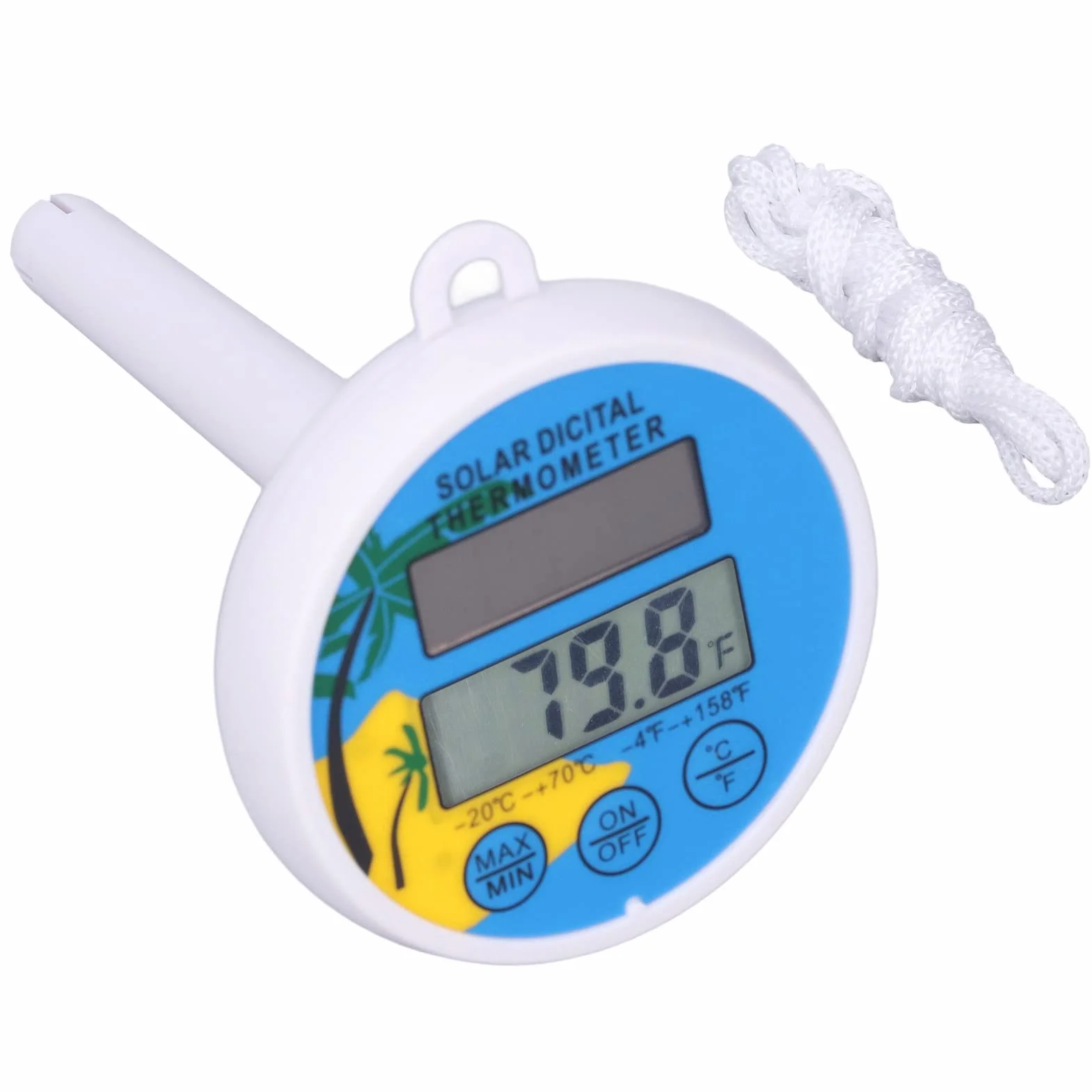 Słoneczny Cyfrowy Termometr do Basenu Tester Temperatury Wody