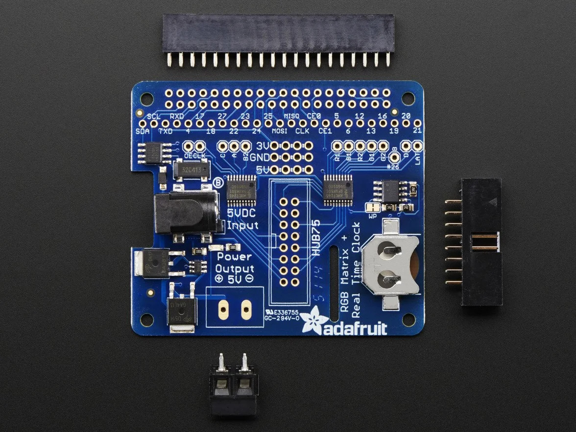 Adafruit RGB Matrix HAT + RTC dla Raspberry Pi - Zestaw mini