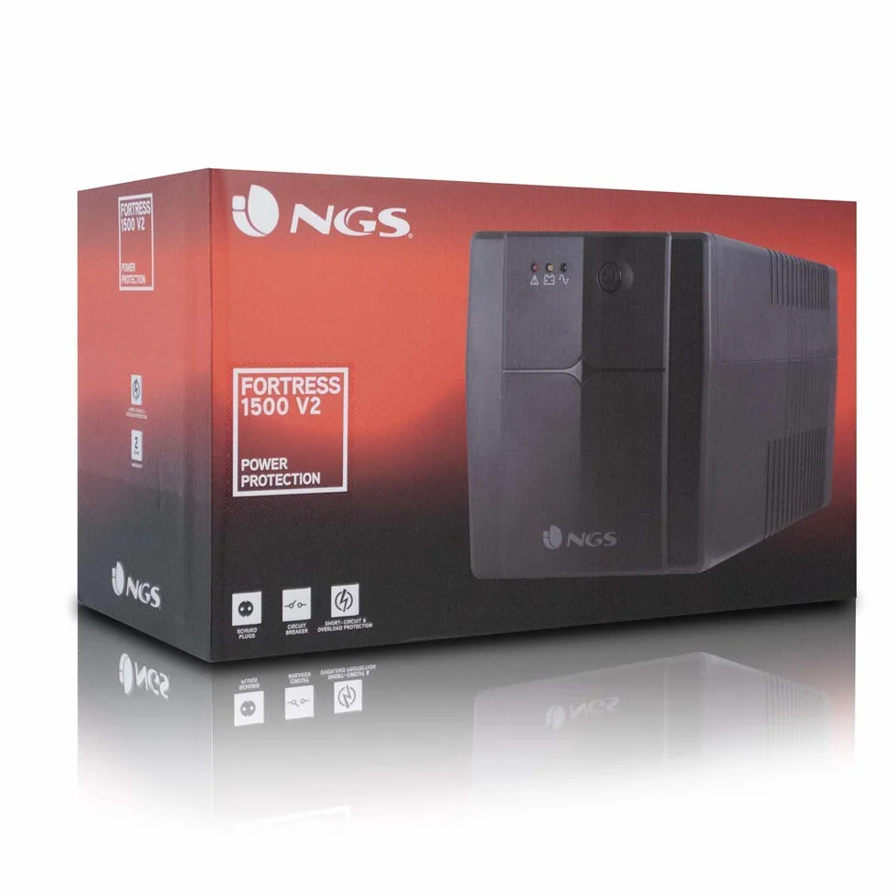 NGS FORTRESS1500V2 - Zasilacz awaryjny, Off Line UPS 1200 VA, Stałe Napięcie wyjściowe 720W, na 4 wtyczki Schuko