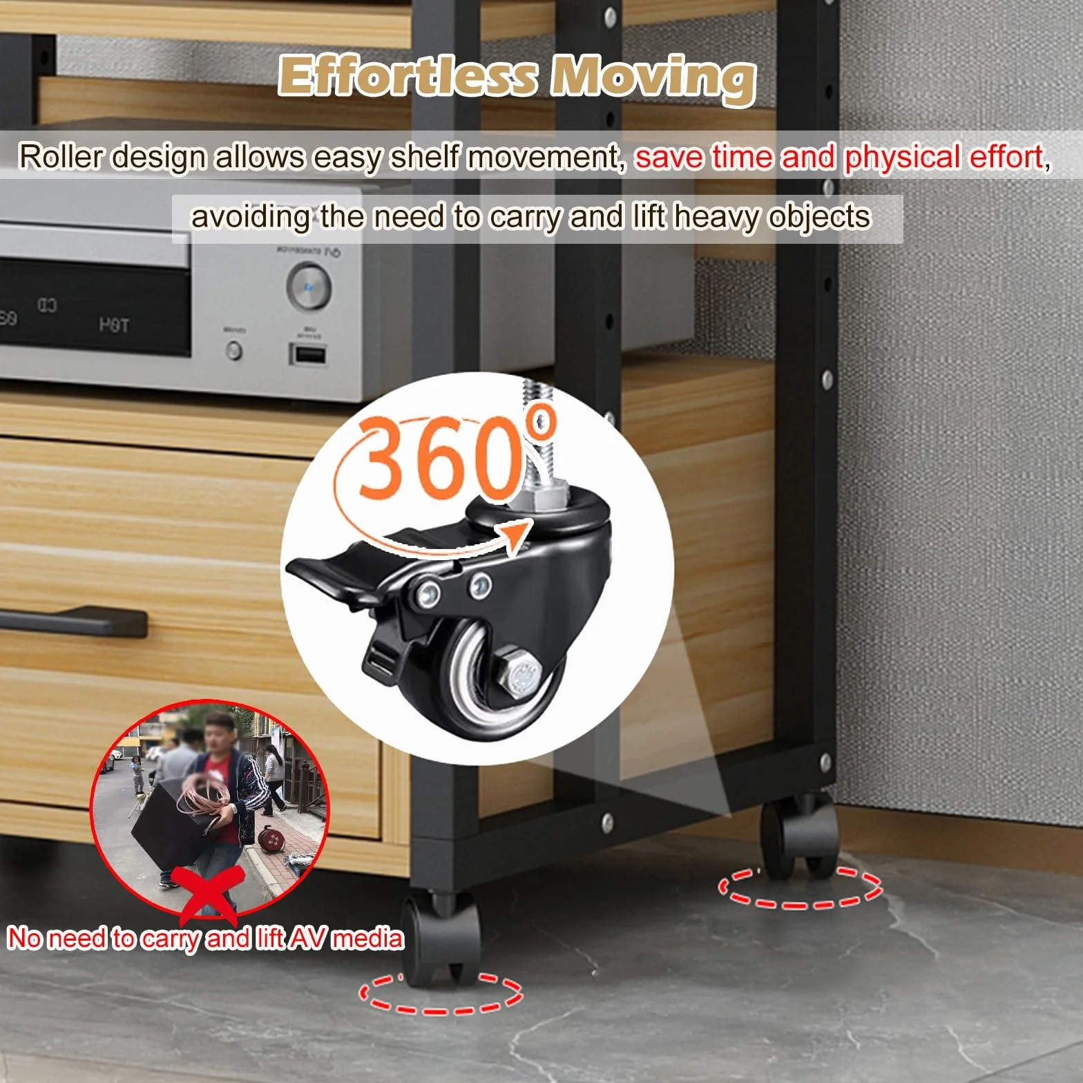Szafka Na Sprzęt Audio HiFi, 100 Cm Wysokości, Stojak Na Sprzęt Audio-video Do Wzmacniacza/odbiornika Stereo - Corner Entertainment Center(Black)
