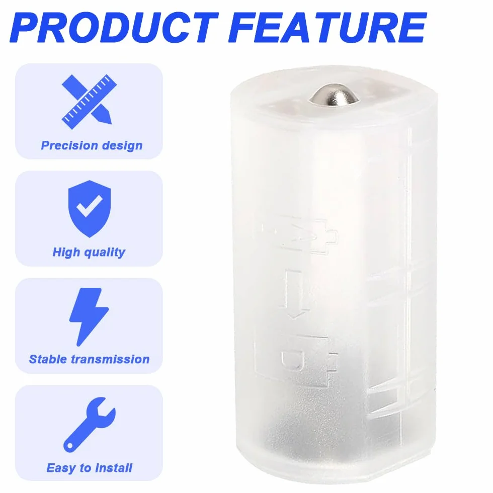 2 AA na D Battery Converter Case & AAA to AA Battery Adapter, 2 AA na D Size Battery Adapter Holder Storage Box for Flashlight (6 szt.)