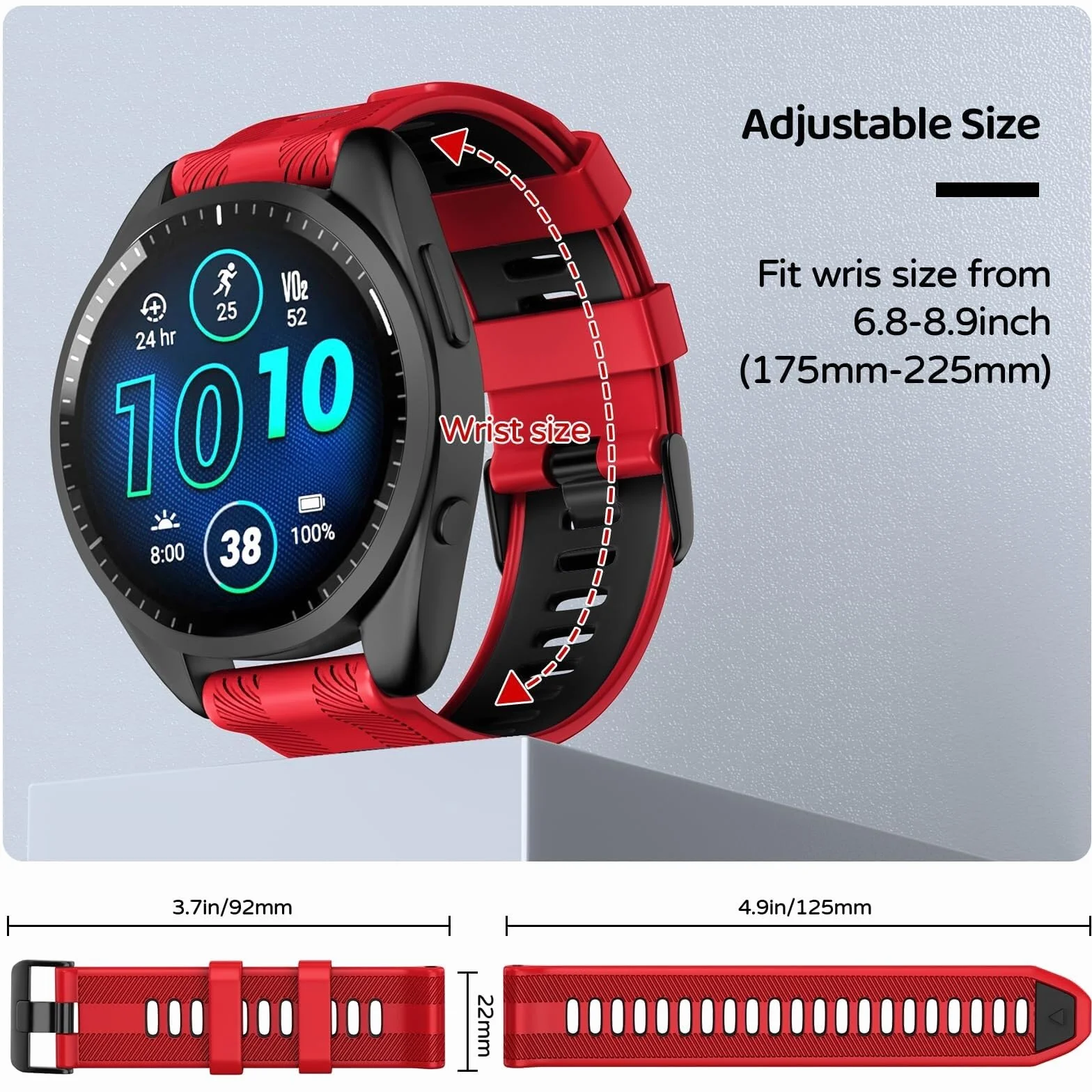 Pasek do zegarka Garmin Forerunner 965, Forerunner 955, Forerunner 945, Forerunner 935, miękki silikon, 22 mm, paski zastępcze