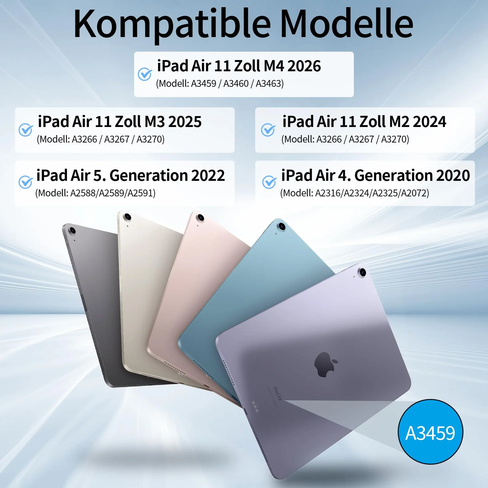 Etui dla iPad Air 11 cali M3/M2 (2025/2024), iPad Air 5./4. generacji (2022/2020), hybrydowa osłona z uchwytem na długopis, przezroczysta tylna obudowa, antyżółknąca obudowa, kremowobiała