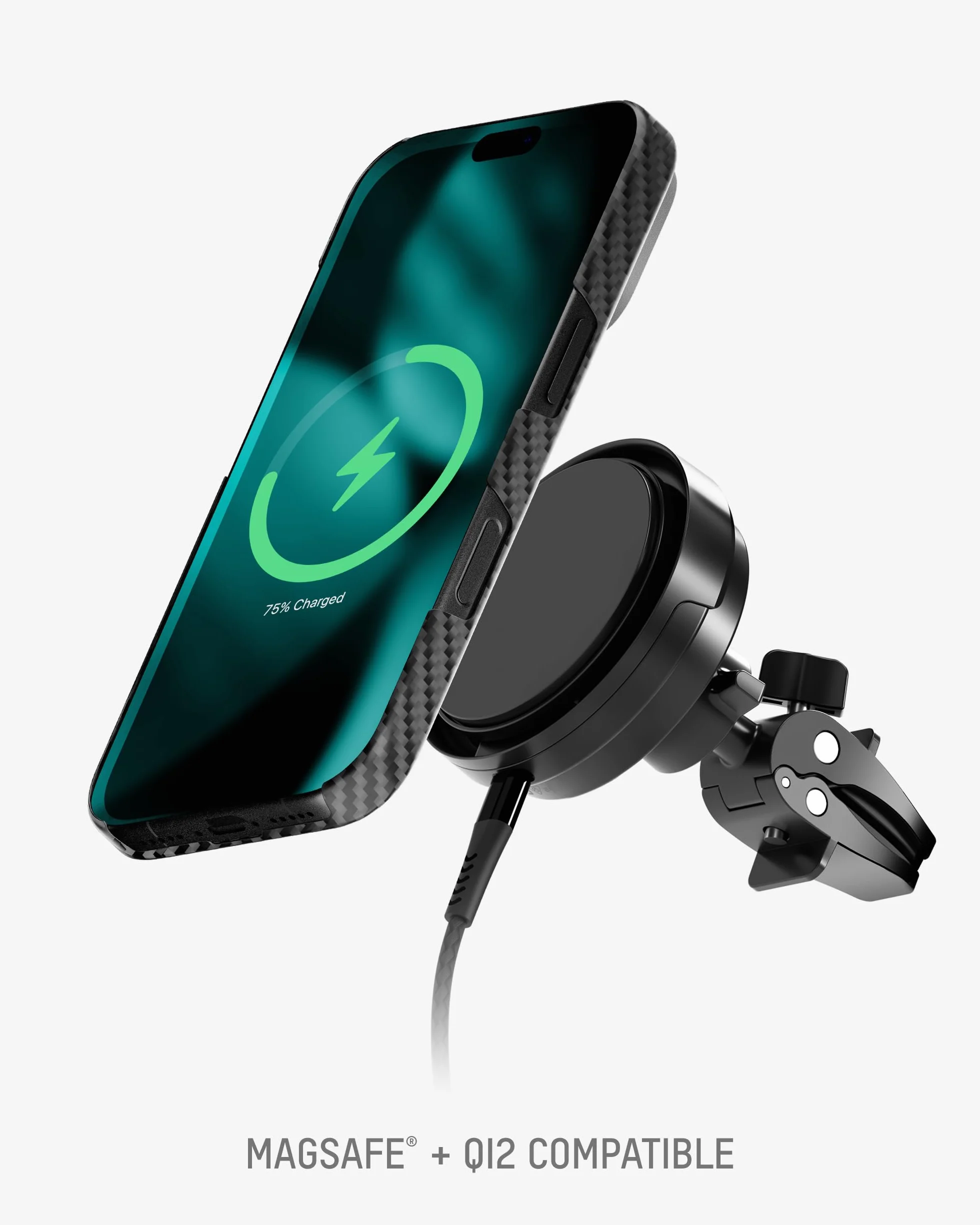 Mous Slim etui na iPhone Air 6,5", kompatybilne z MagSafe – Super Thin – Magnetyczne etui na iPhone 17 Air z włókna węglowego, kolor czarny