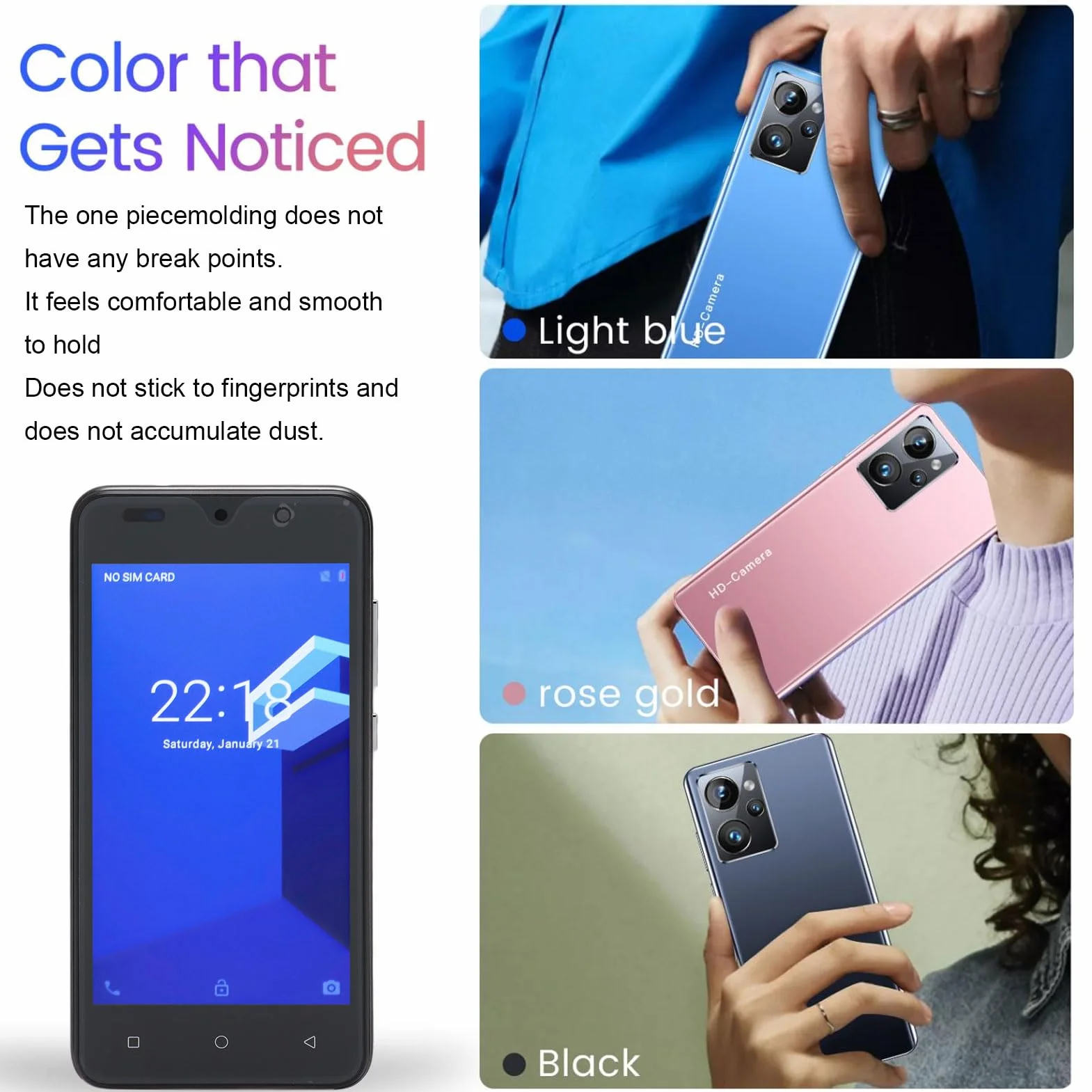 Cuifati 5 -calowy Smartfon z rozdzielczością 1440 X 3040, 4 GB RAM 32 GB ROM, Rozpoznawanie Twarzy, Aparat 8MP, dla Androida 12 z Ekranem HD, Procesorem MT6580M (BLACK)