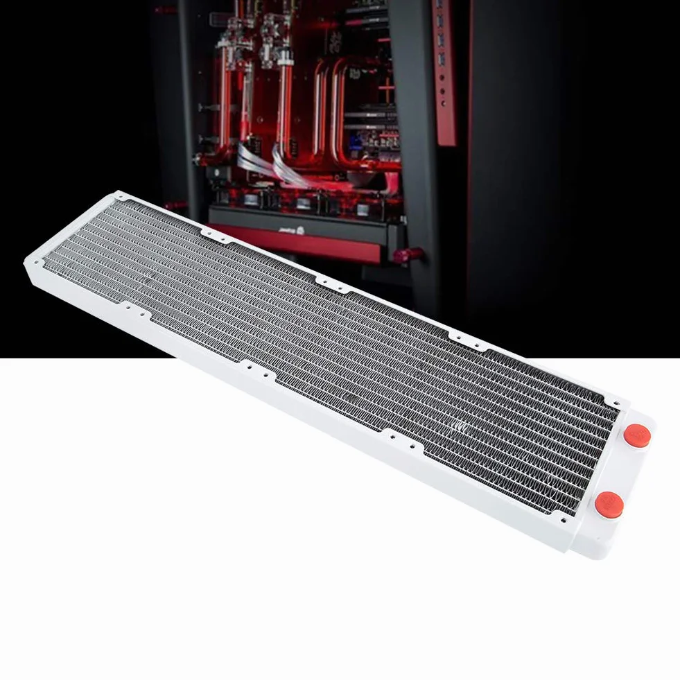 Chłodnica Wodna, Chłodnica Wodna, Części Komputerowe, Części z Gwintem G1/4, 12-rurowy Radiator z Białej Miedzi, do Komputera