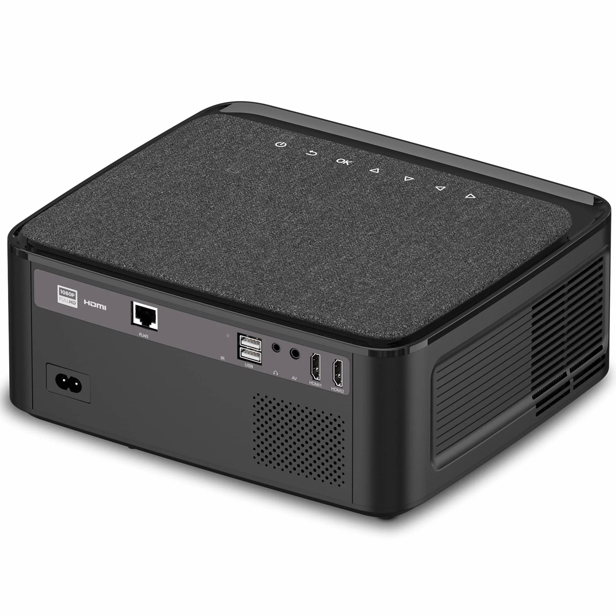 OVERMAX Multipic 5.1 Projektor LED 80 W z efektem lustrzanym, natywny Full HD 1080P, do 200", głośnik, system Android 9.0, żywotność lampy 50 000 godzin, Wi-FI, BT, 2x HDMI, 2x USB