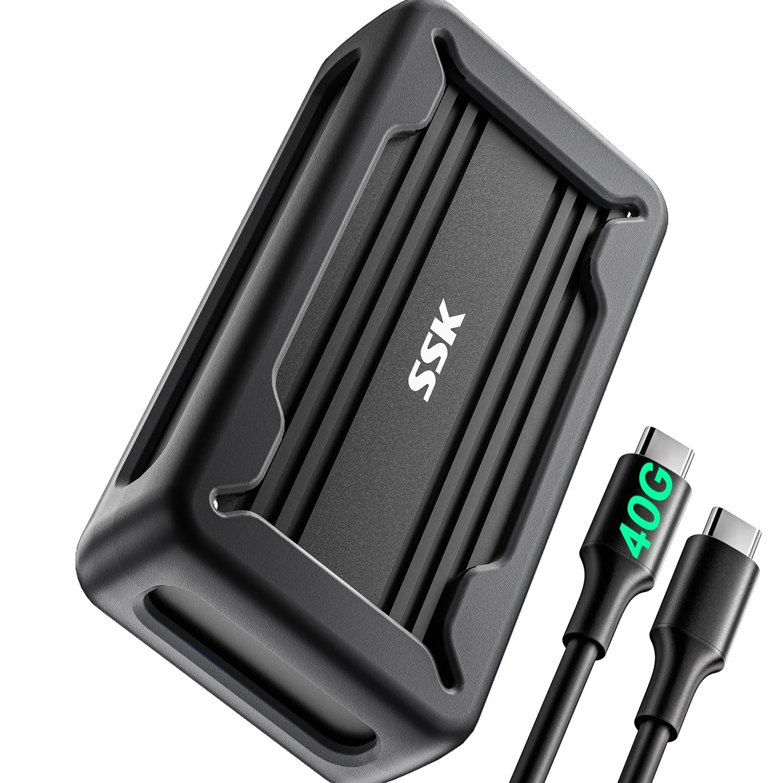 SSK Obudowa NVMe 40 Gb/s, Dysk SSD M.2 NVMe USB4 Adapter z LED, Obsługuje 2280/2260/2242/2230 SSD