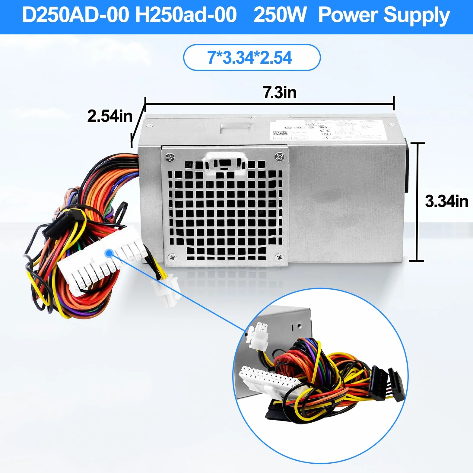 D250AD-00 H250AD-00 zasilacz 250 W kompatybilny z Dell Optiplex 390 3010 990 790 DT 530s 537s 540s 545s 546s 560s 570s 580s Vostro 200s 220s 230s 4 4 00s Studio 540s Slim Desktop DT Systems