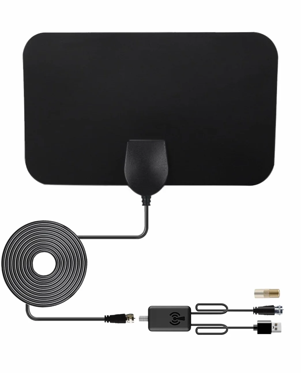 Vecys HDTV Wewnętrzna Antena DVB-T2 HD 80 Mil Zasięg z Kablem Koncentrycznym RG174 3m