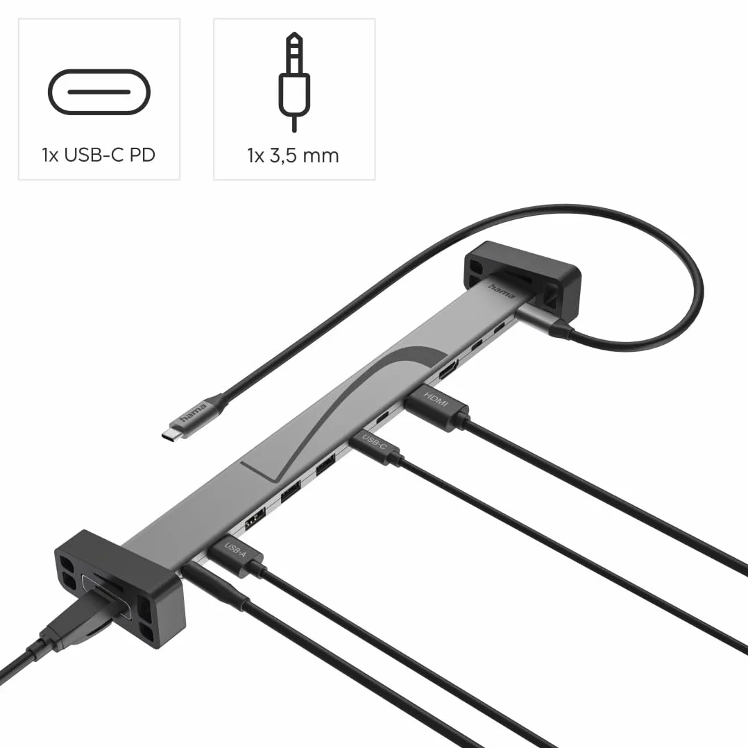 Stacja dokująca USB C Connect2Office Work, silikonowe nóżki, 12 portów