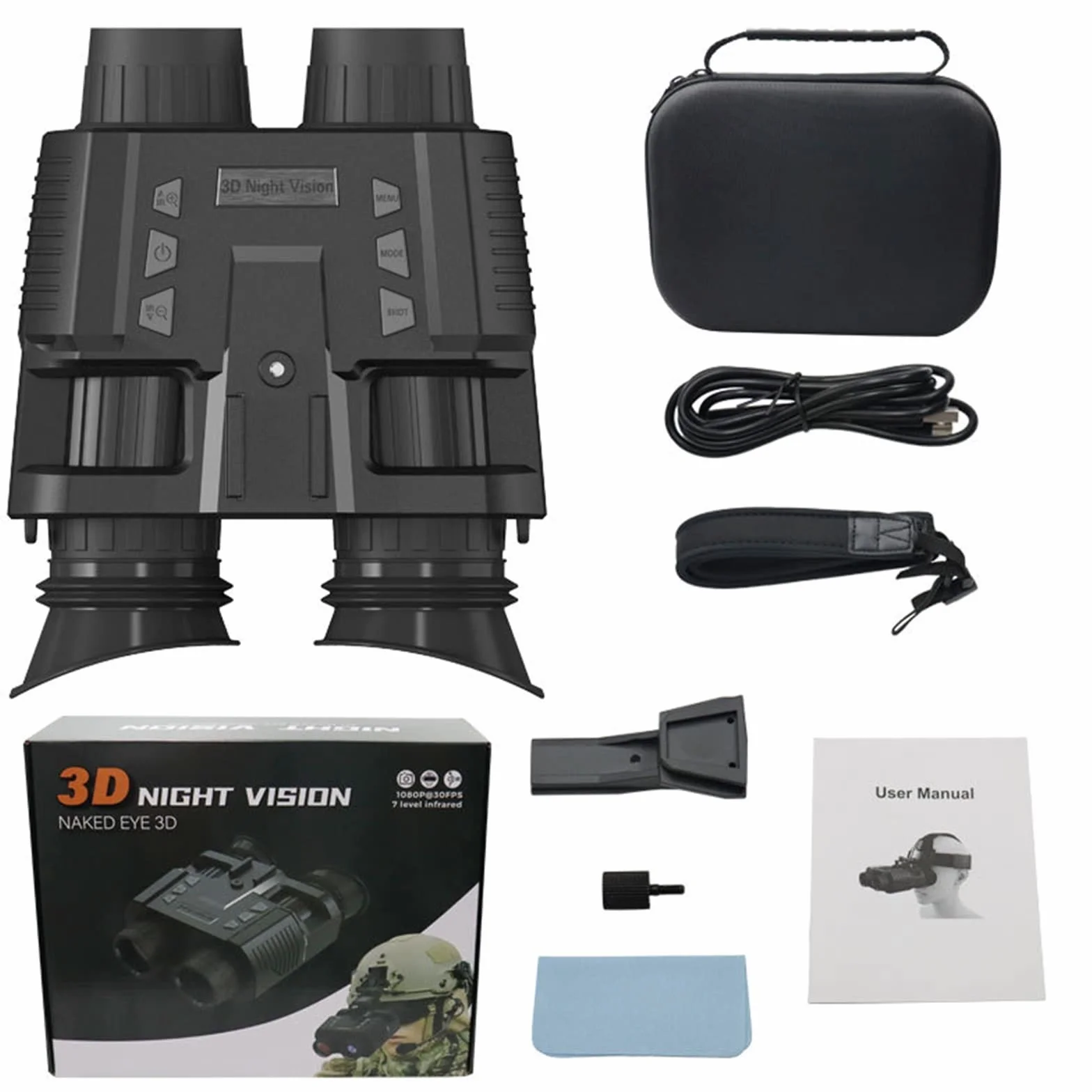 Wizja Nocna, Kask 4K NV8000 & Lornetka noktowizyjna Head M-ili-tary Tactical Night Vision Cyfrowe gogle Urządzenie Camping Polowanie z mocowaniem(Head Version)