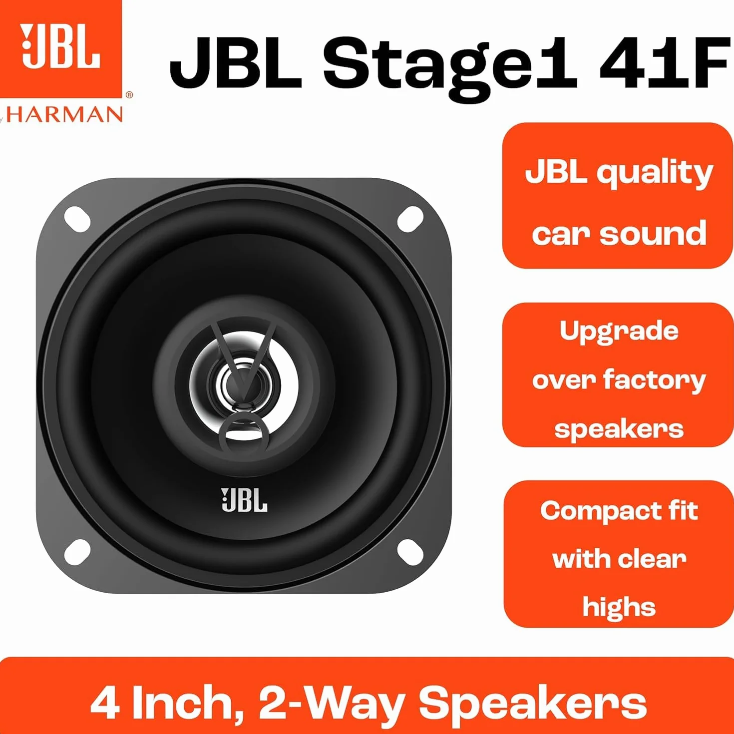 JBL Stage1 41F STAGE141F Głośniki Współosiowe, Czarny, 25 W