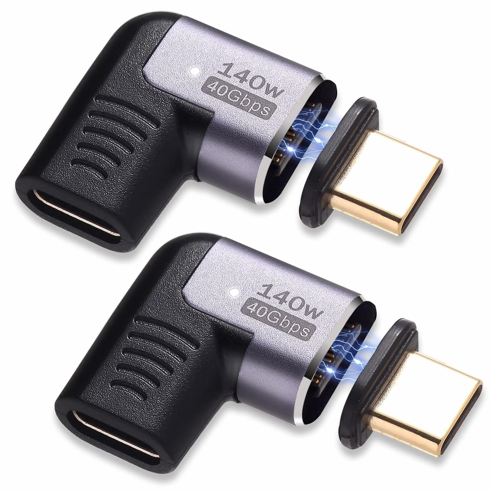 USB C Magnetyczny Adapter 2 Sztuki 140 W Złącze Magnetyczne USB-C 40 Gb/s Transfer Danych