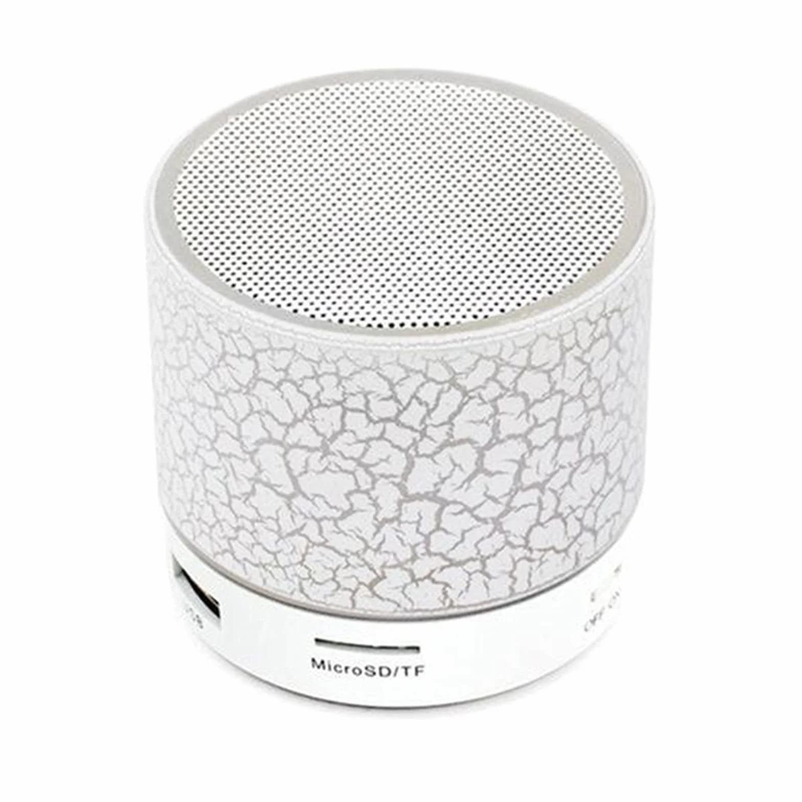 Głośnik Bluetooth Głośnik Mini głośnik bezprzewodowy Crack LED Karta TF Subwoofer USB Przenośna kolumna dźwięku muzycznego MP3 do głośników telefonu PC SP99 Mini głośnik (kolor: biały) little surprise