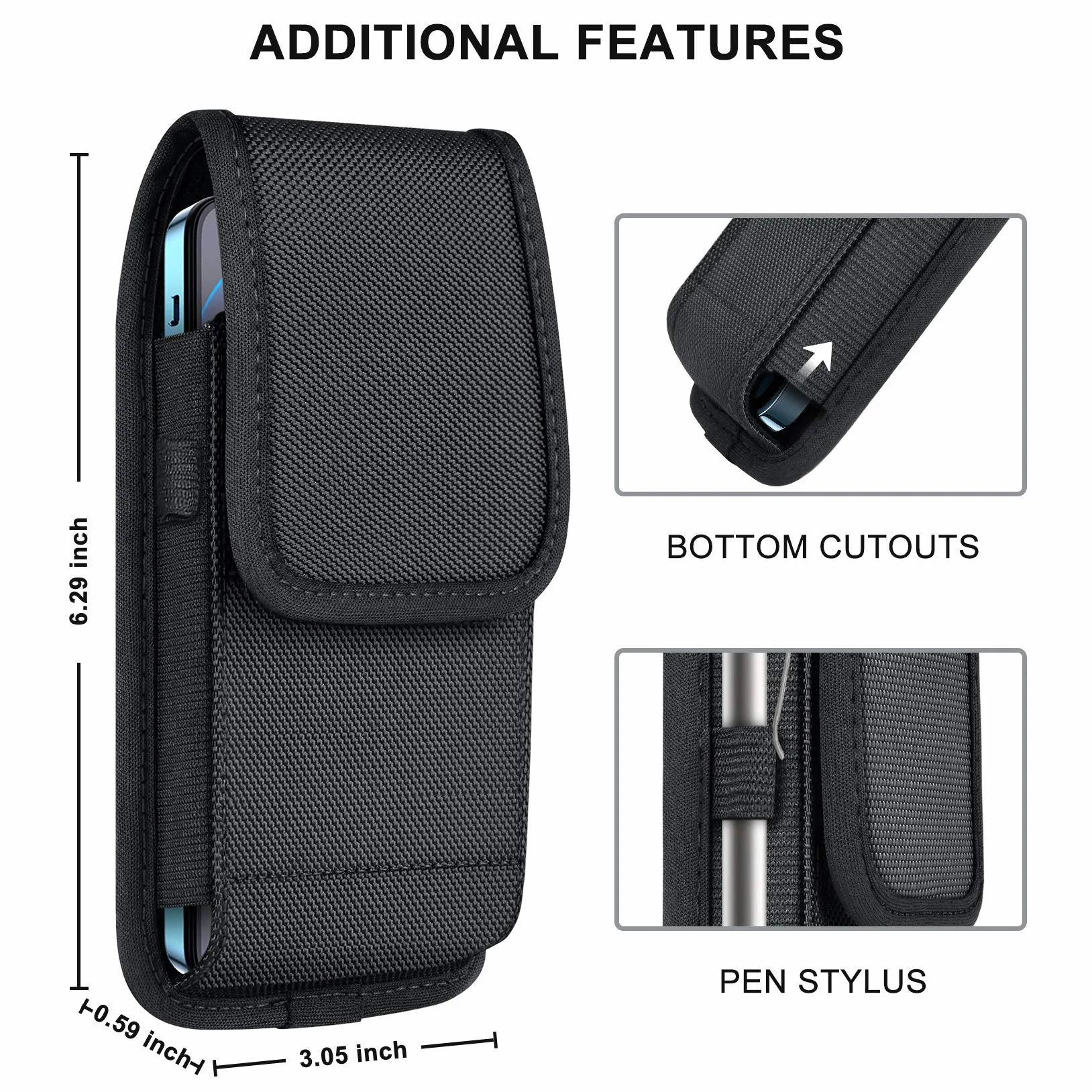 ykooe Pokrowiec na pasek na telefon komórkowy premium, etui na telefon, uchwyt uniwersalny do iPhone 15 14 13 12 Pro Max 7 8 Plus, Samsung Galaxy S21 FE S23 S22 S21 S20 FE S10 A13 (L)