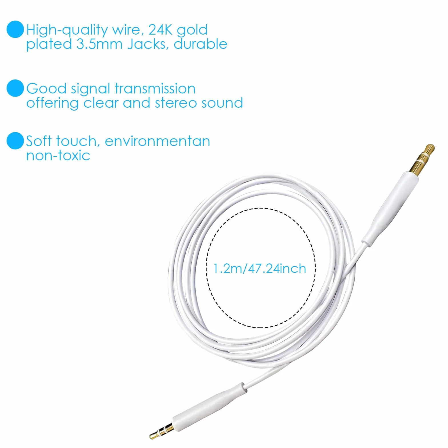 Kabel Audio Jack 3,5 mm na 2,5 mm Kompatybilny z Bose 700UC NC QC 35 QC35 II QC25 OE2 OE2I SoundTrue Soundlink Aux 4in