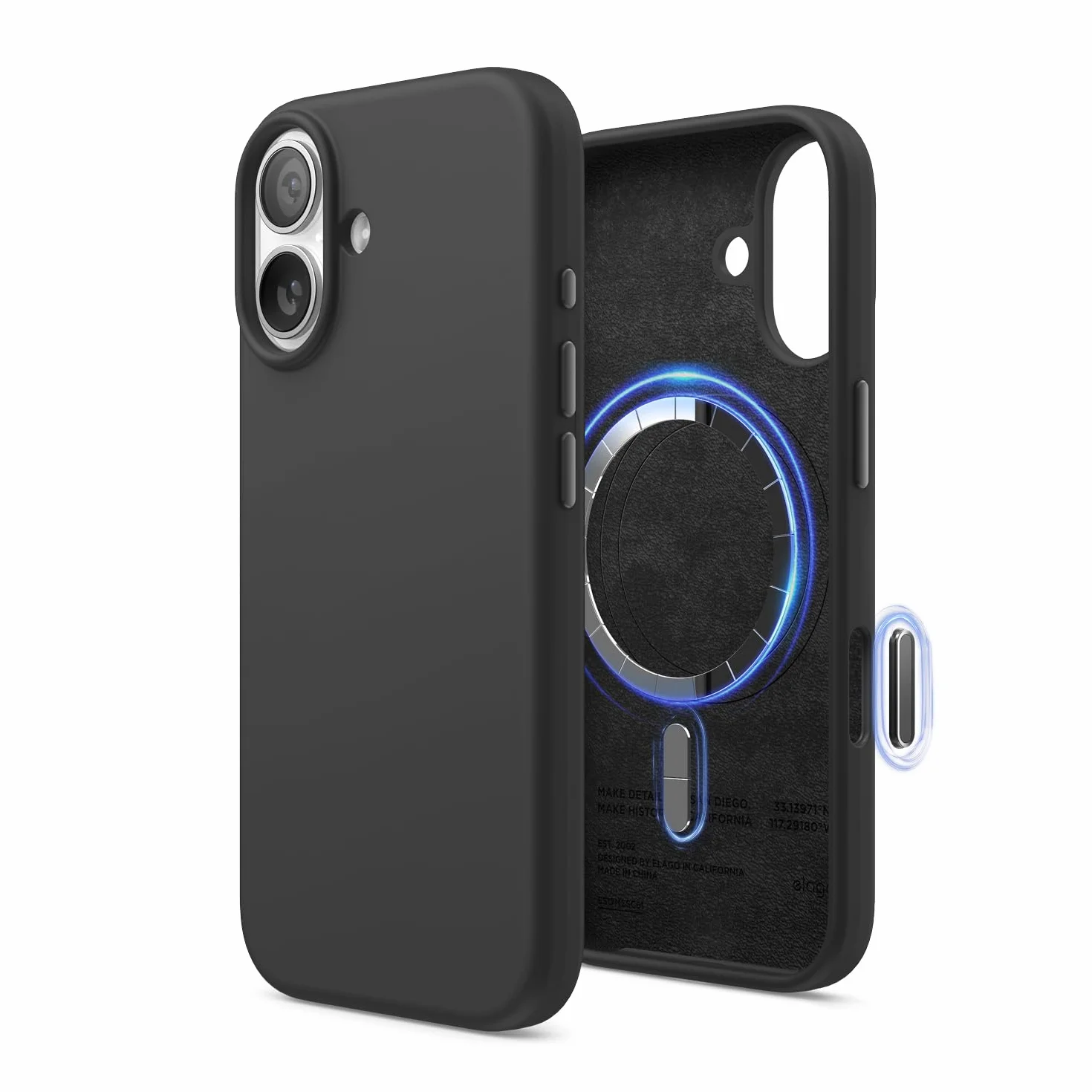 elago Magnetyczne Etui Silikonowe Kompatybilne z iPhone 17 6.3” MagSafe, Ochronna Obudowa Odporna na Wstrząsy